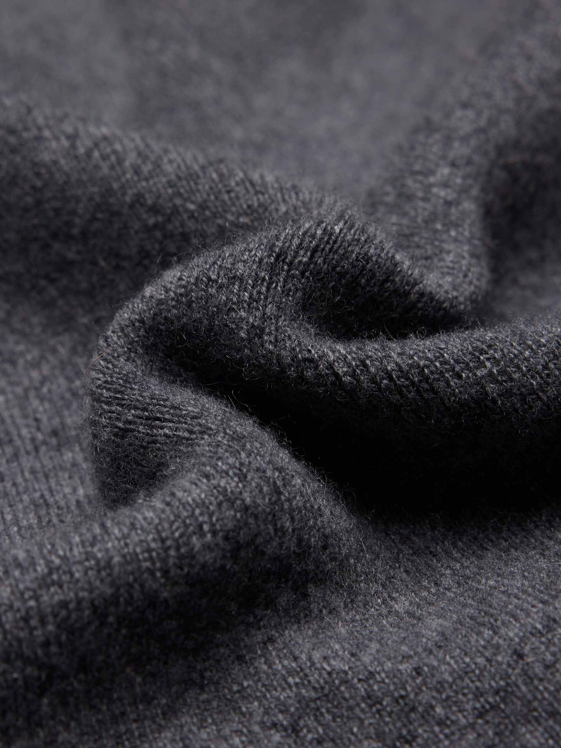 MO&Co. Women's Wool Cashmere Cardigan in Grey with Contrast Shirt Collar