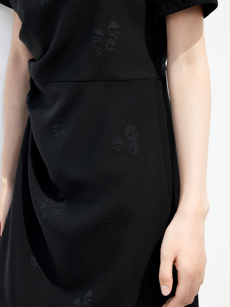 Cheongsam Buckle Cutout Black Mini Dress