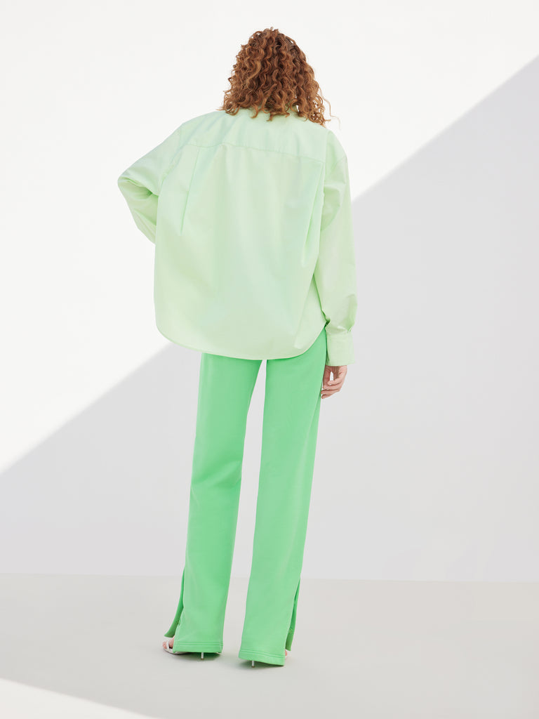 Green Cotton Blend Poplin Shirt 