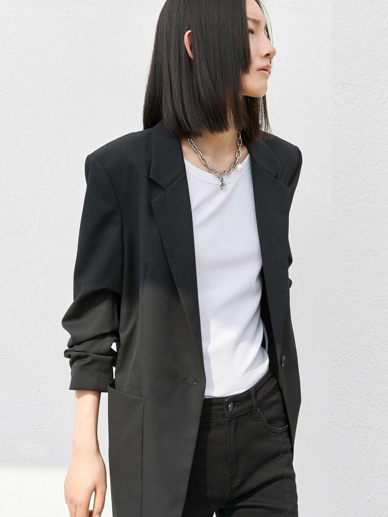 MO&Co. Women Wool Blend Midi Sleeve Blazer Fitted Cool Long Blazer Coat Womens