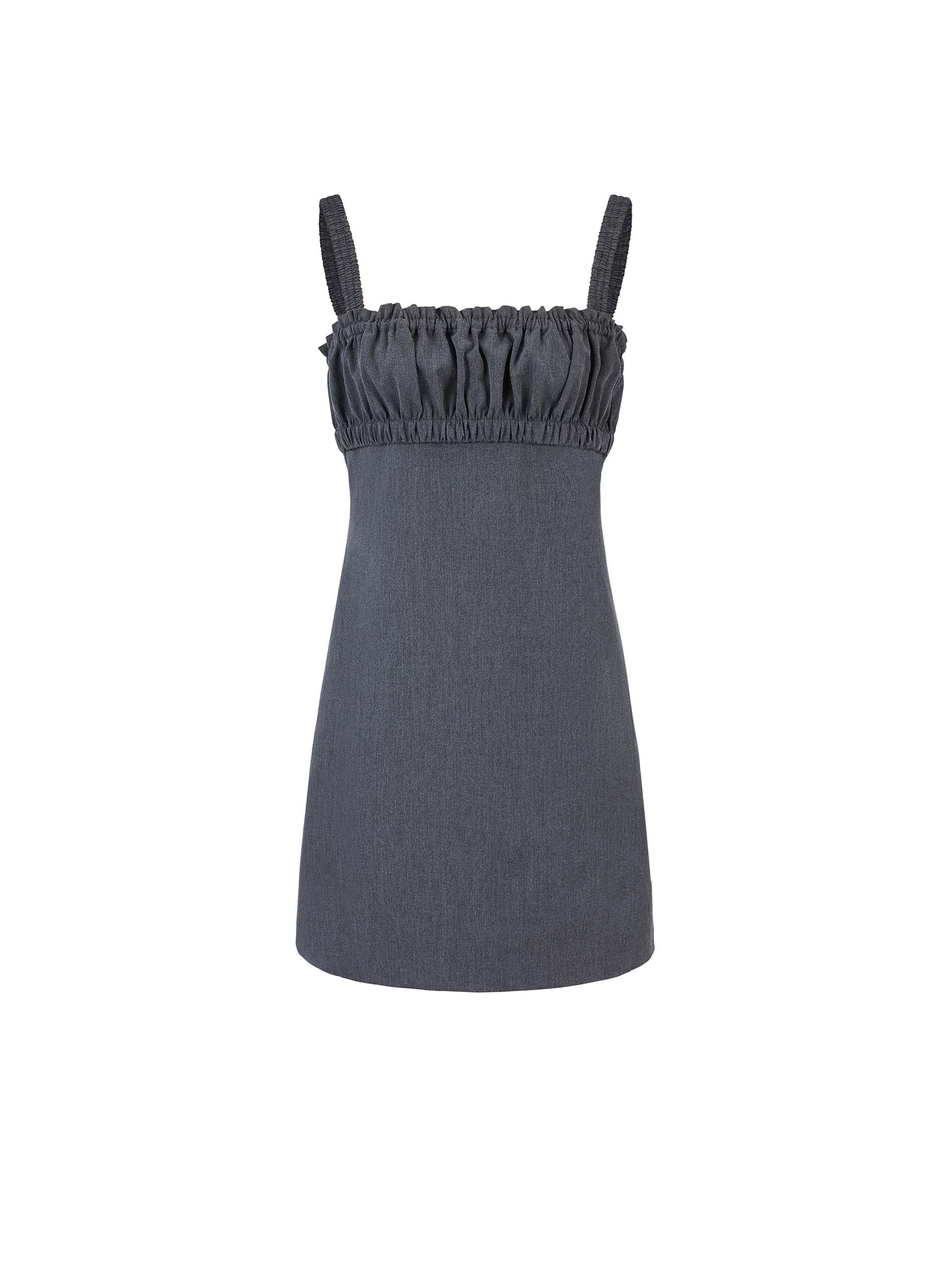 MO&Co. Women's Contrasting Shirt Mini Dress Set Two-piece in Grey