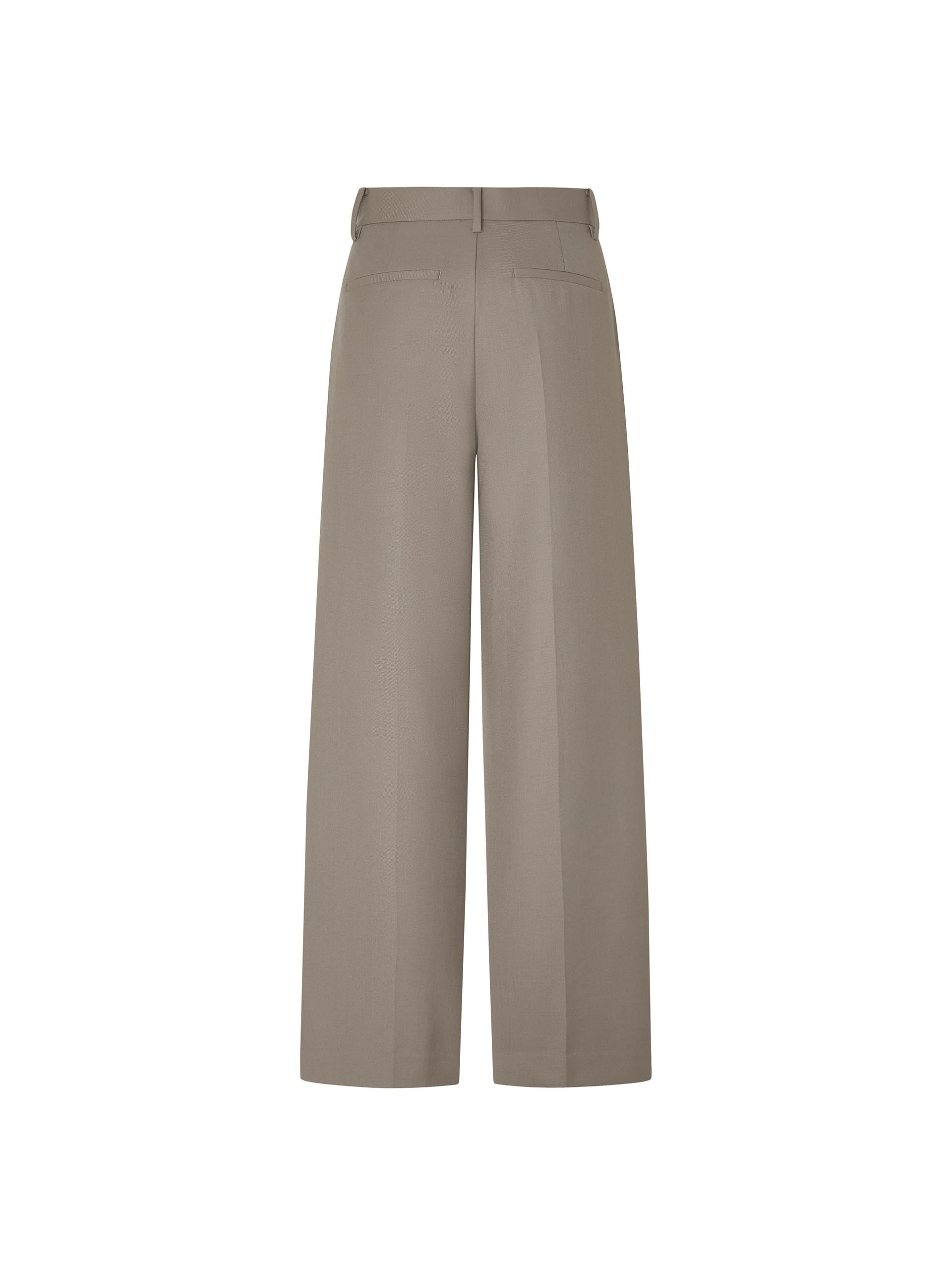 Tailored Straight Wide-leg Suit Pants in Olive