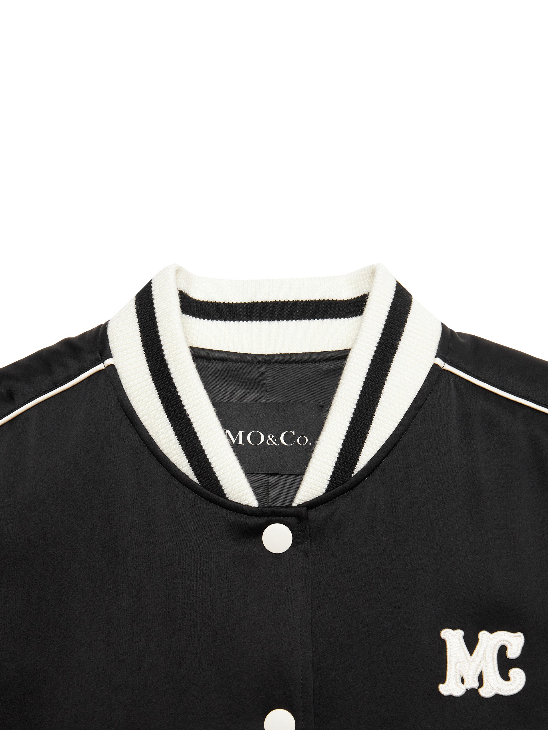 Contrast Embroidered Logo Baseball Bomber Jacket