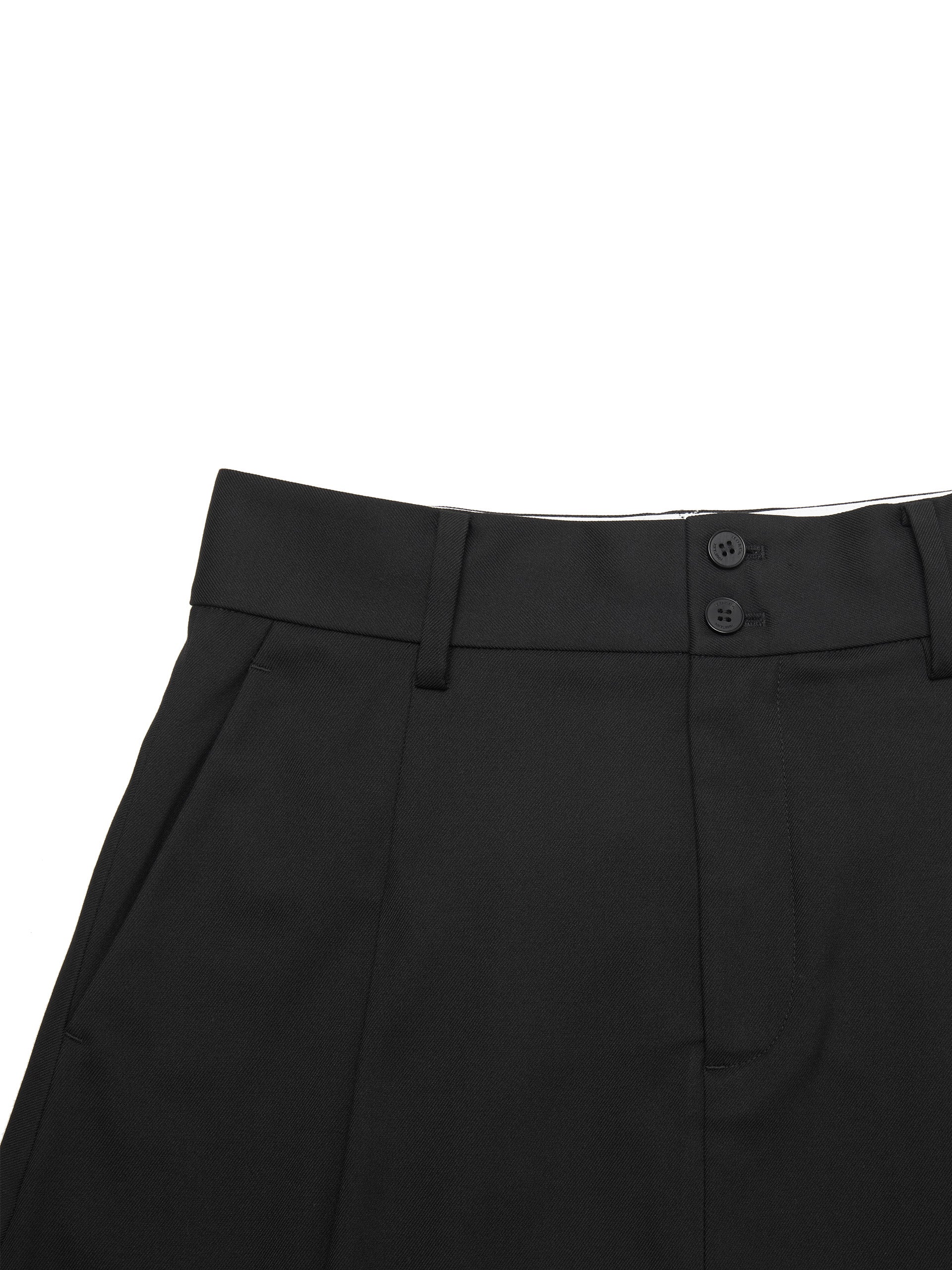 High Waist A Line Midi Skirt with belt in Black