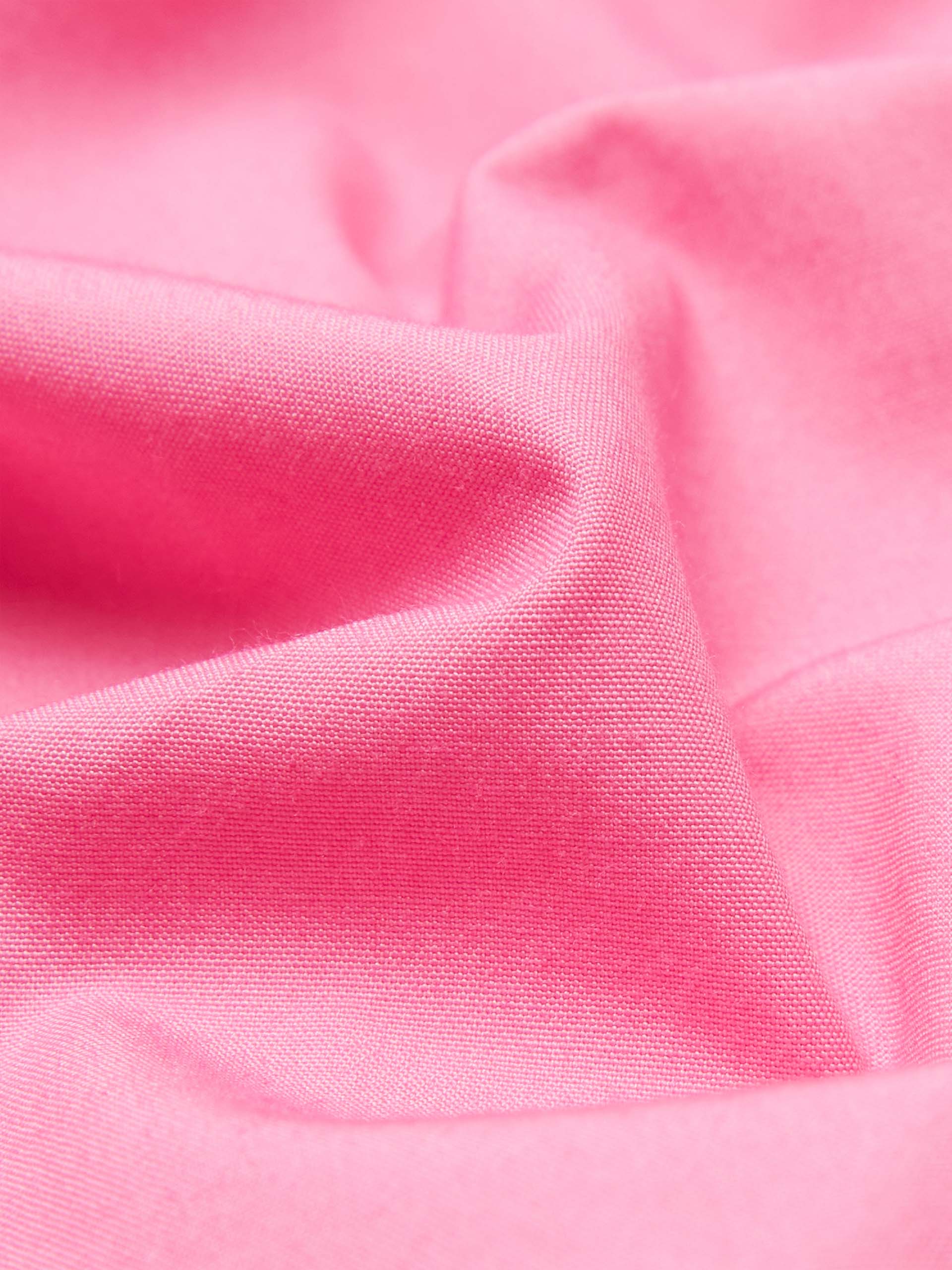 Contrast Trim Cotton Oversized Shirt in Pink