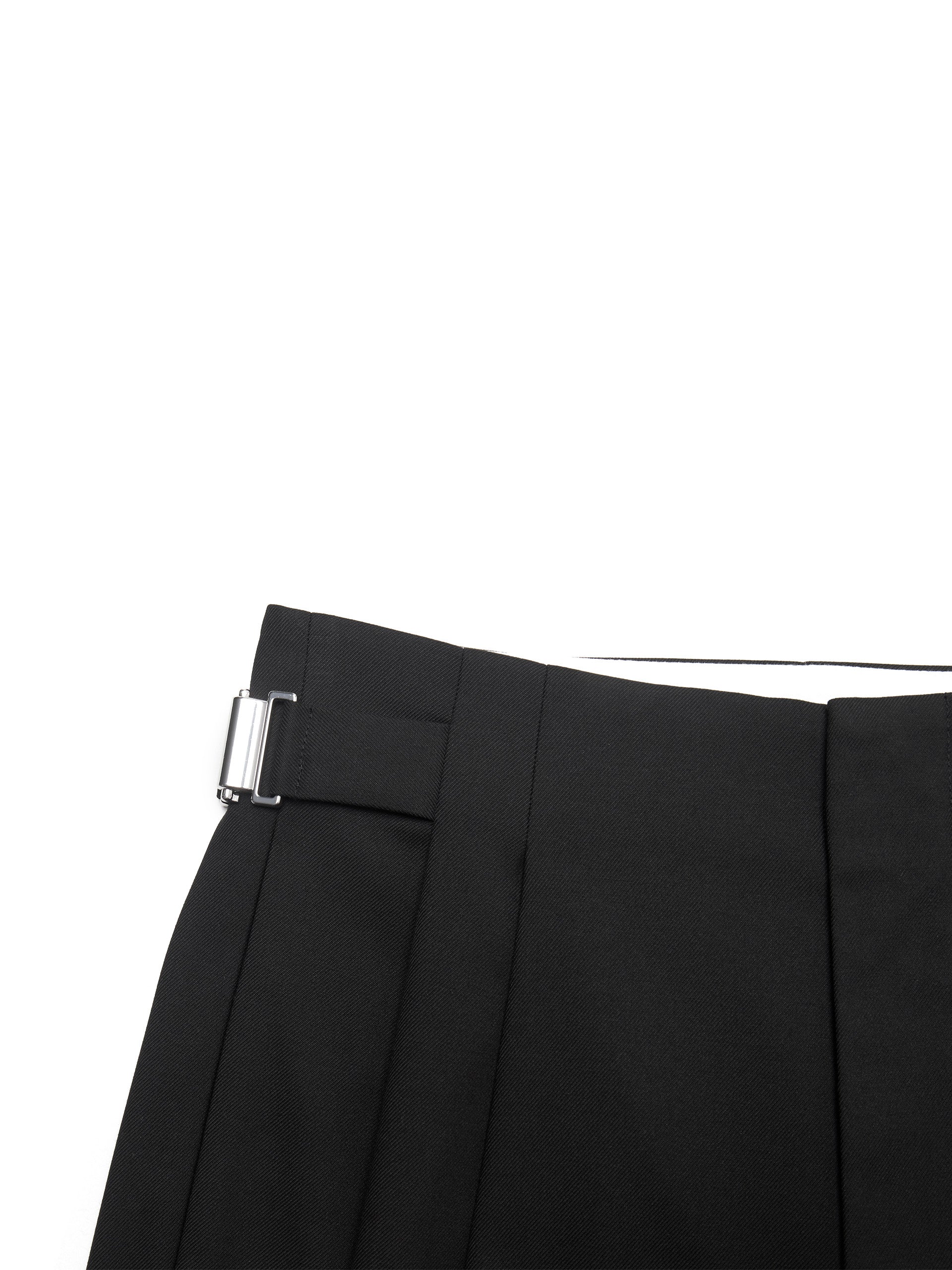 Metal Waistband Front pleated Black Suit Pants