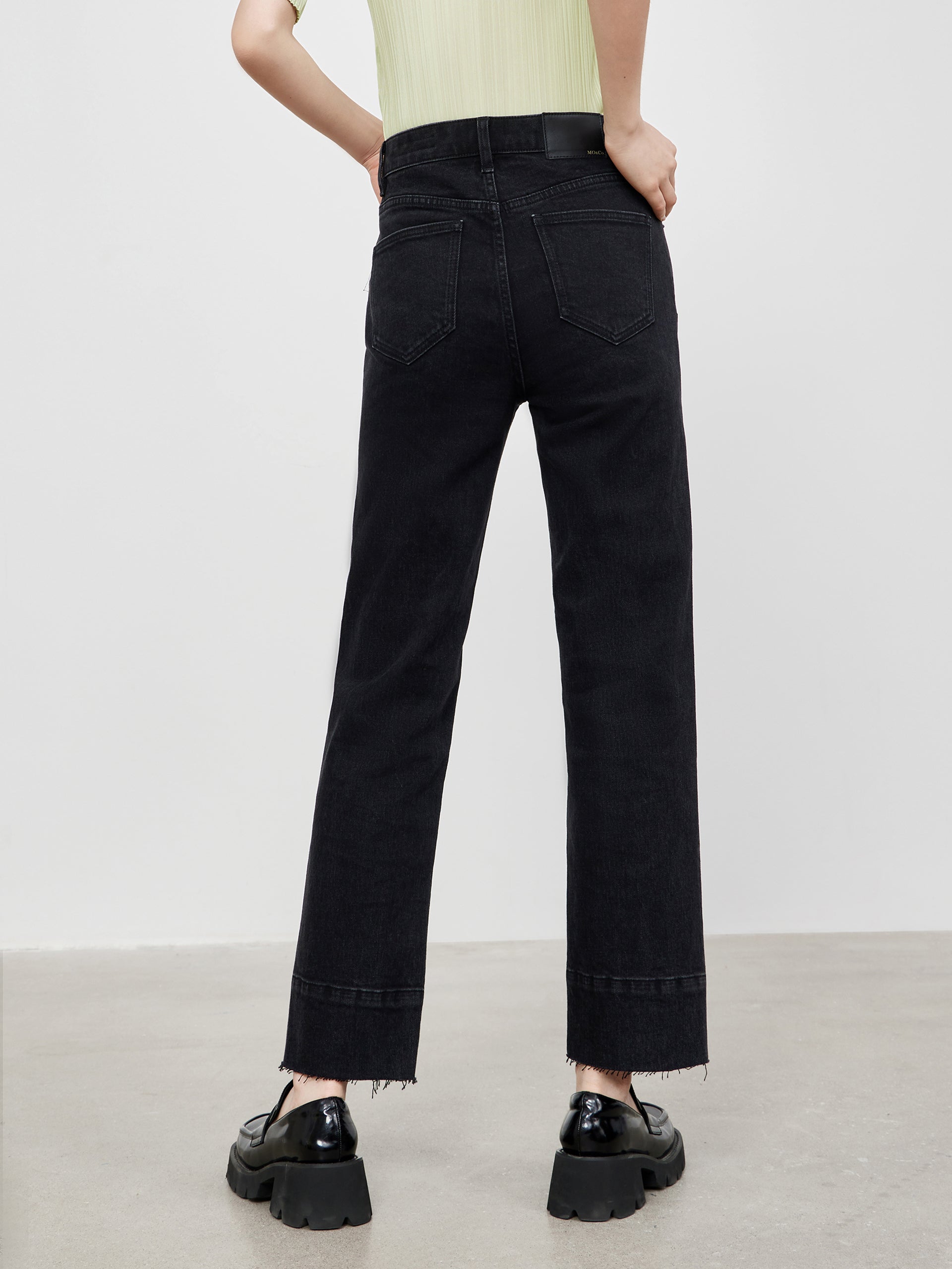 MO&Co.Women's MC Contrast Velvet Jacket Fitted Cool Black Cropped Cardigan