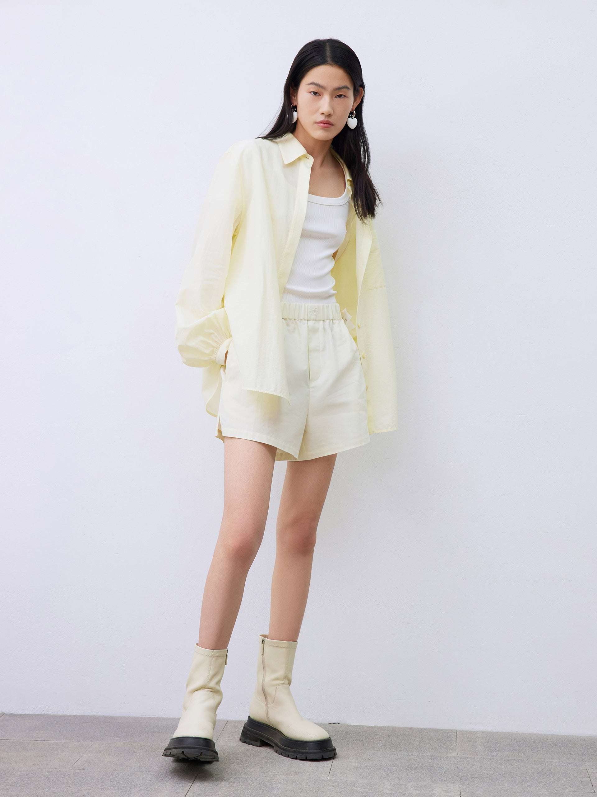 Puff Sleeved Pointed Collar Shirt MO&Co.