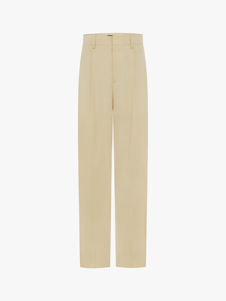 MO&Co. Women's Wool Straight Suit Casual Fitted Khaki Trousers