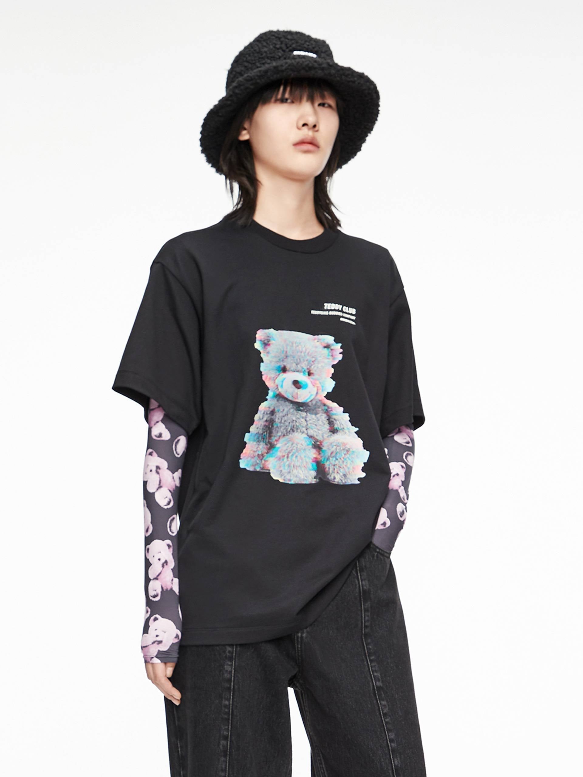 MO&Co. Women's Cartoon Print Cotton T-shirt 100 Cotton Purple T Shirts