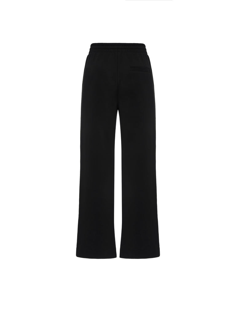 MO&Co. Women's Cotton Side Slits Sweat Pants Fitted Casual Black And White
