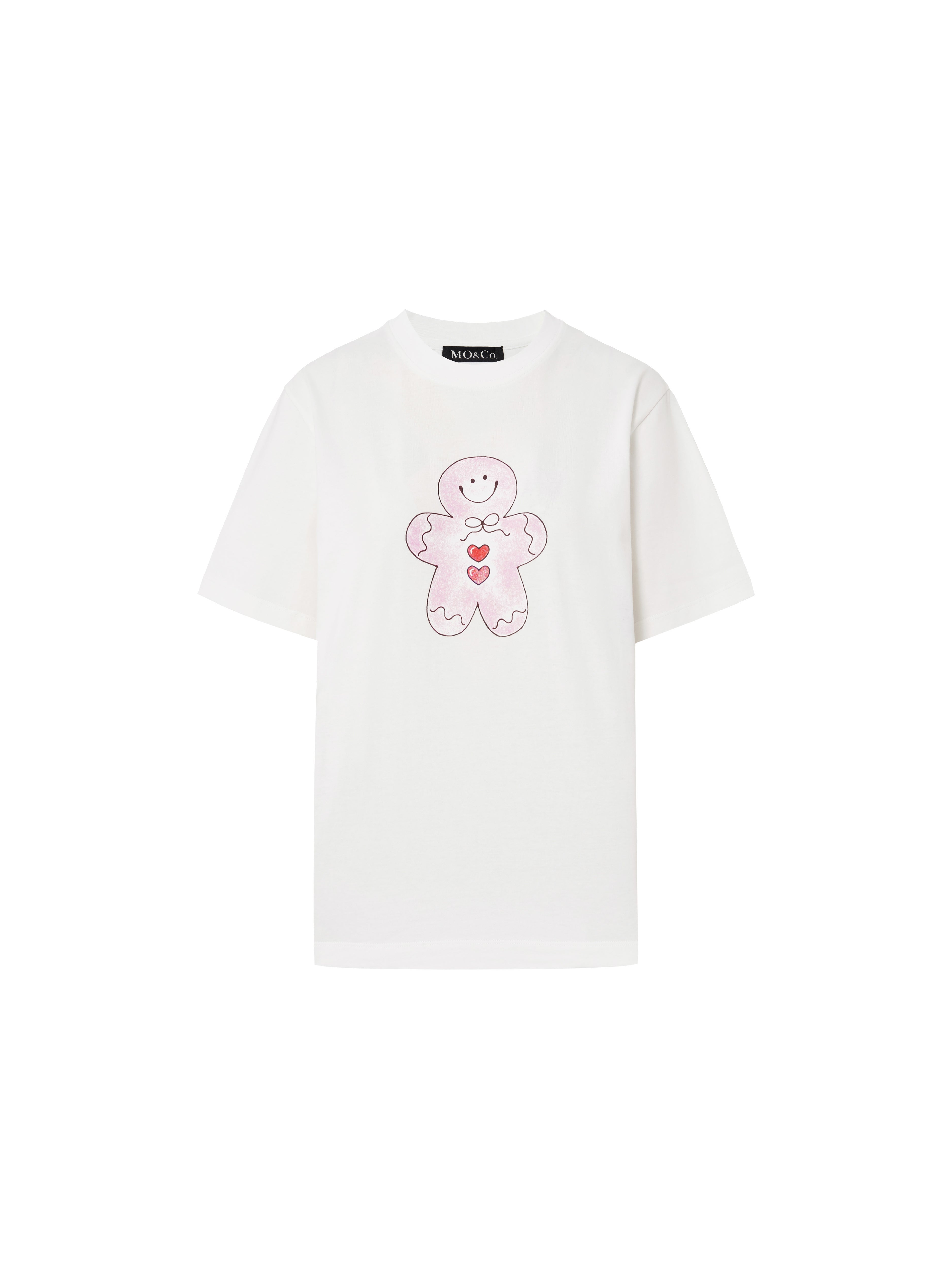 MO&Co. Women's Cartoon Print Cotton T-shirt Loose Casual Round Neck