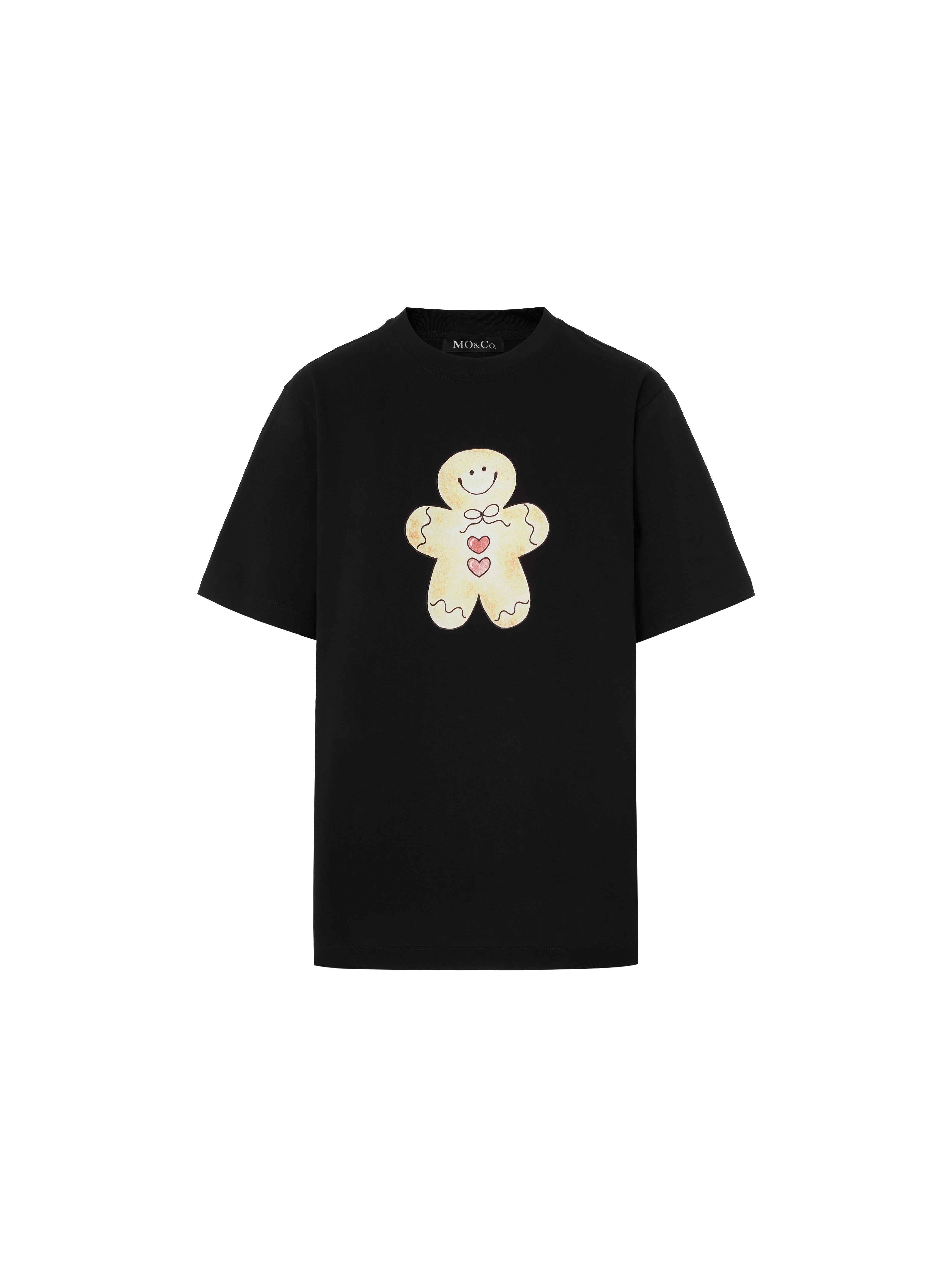 MO&Co. Women's Cartoon Print Cotton T-shirt Loose Casual Round Neck