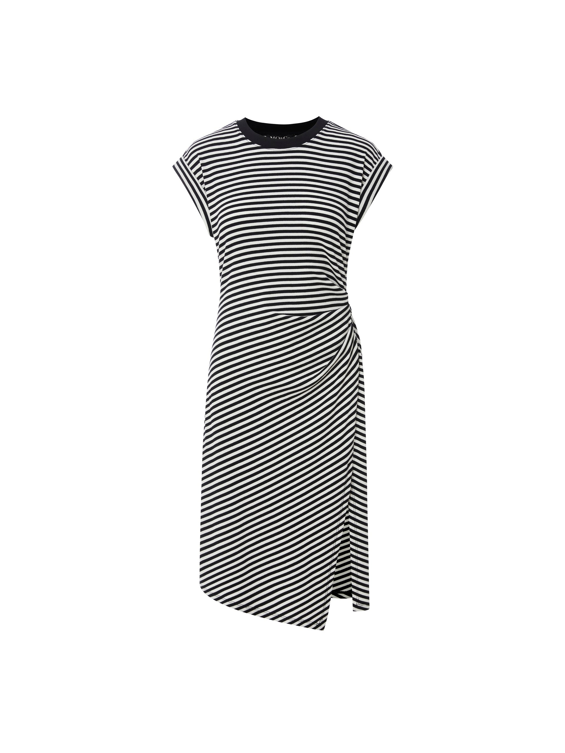 MO&Co. Women's Striped Slim Fit Slit Dress Fitted Casual stripe dress