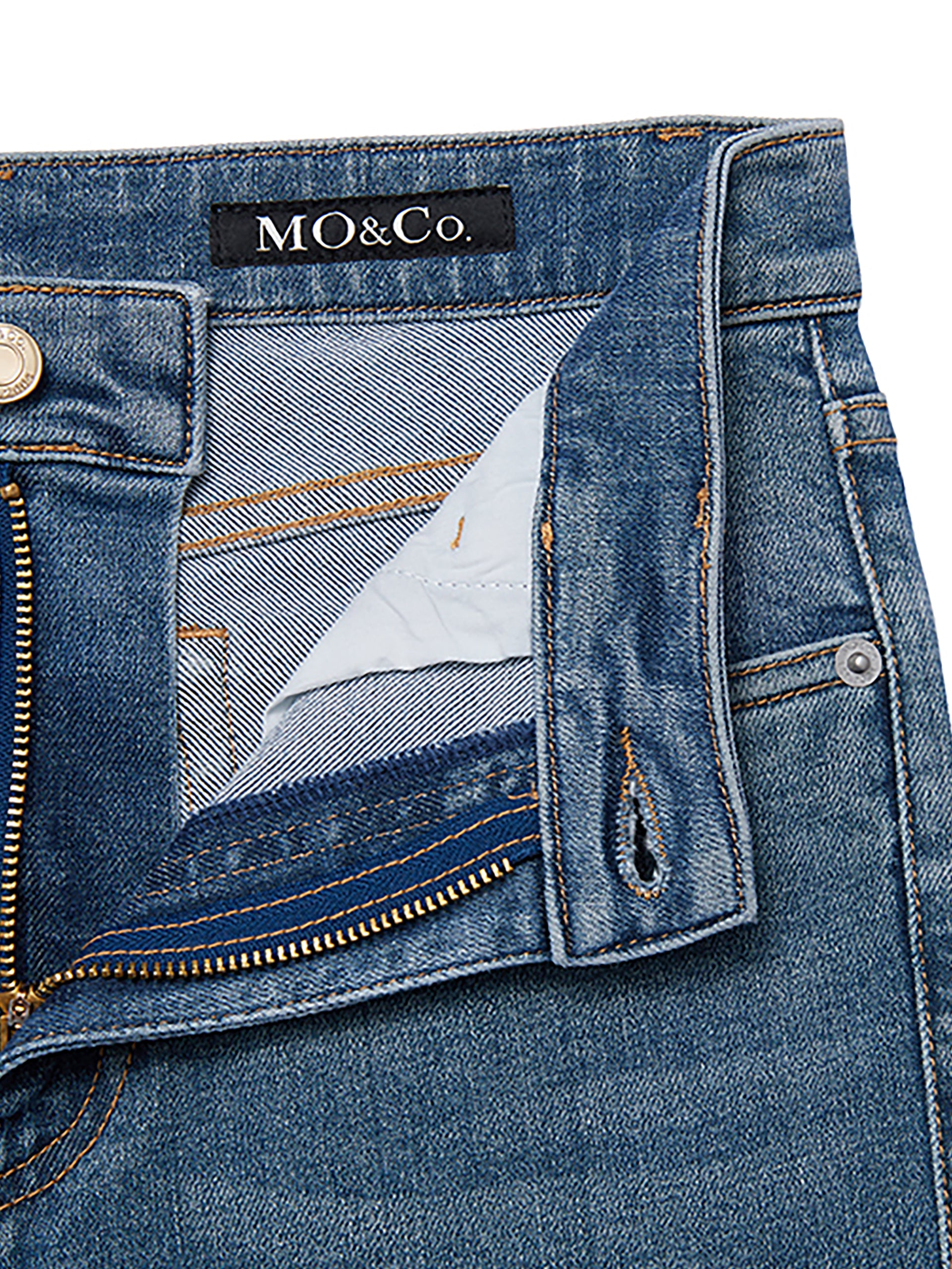 MO&Co. Women's High Waist Flared Jeans Loose Cowboys Trending Jeans For Women