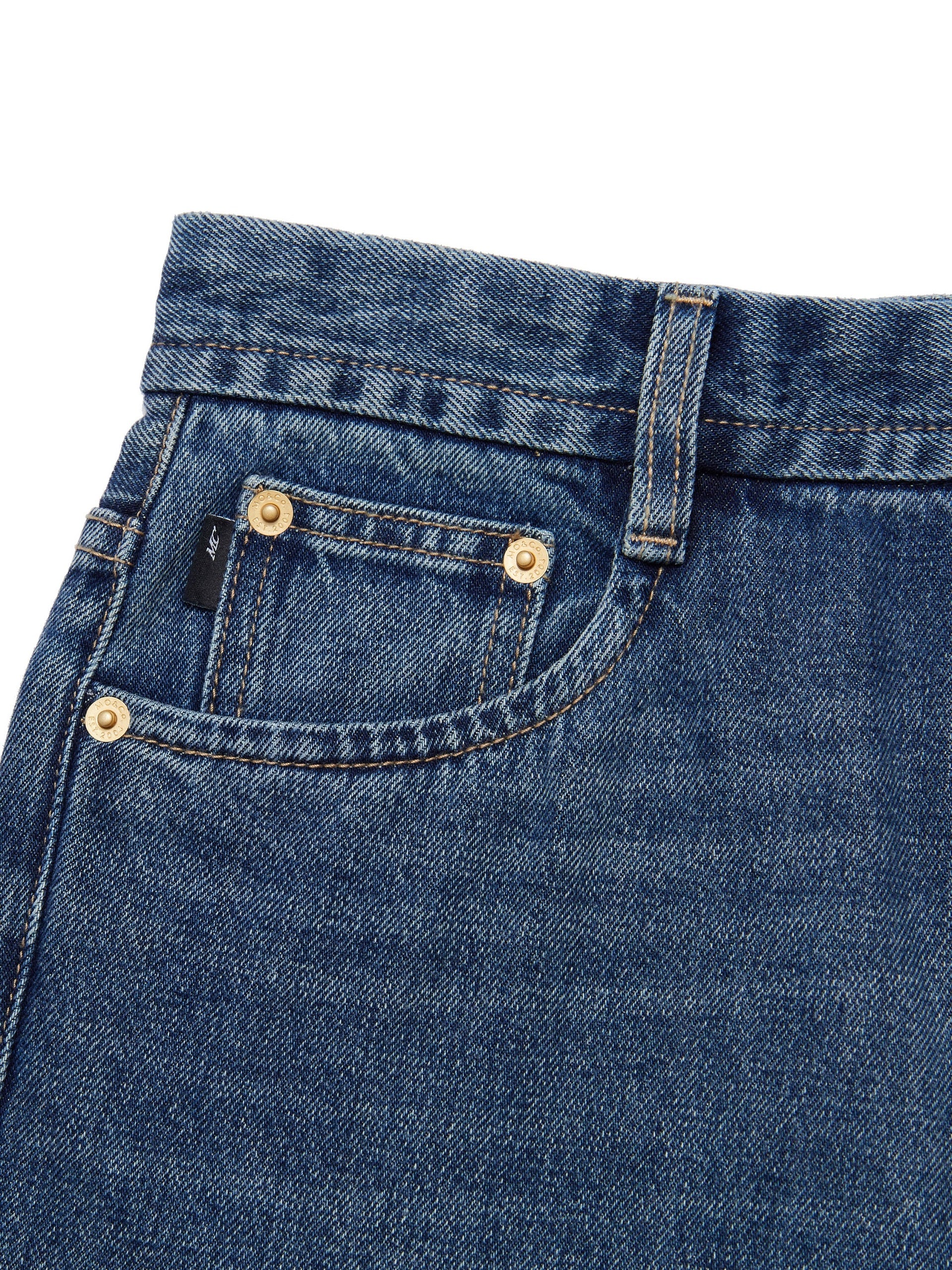 MO&Co.Women's High Waist Straight Cotton Jeans Straight Cowboys Blue