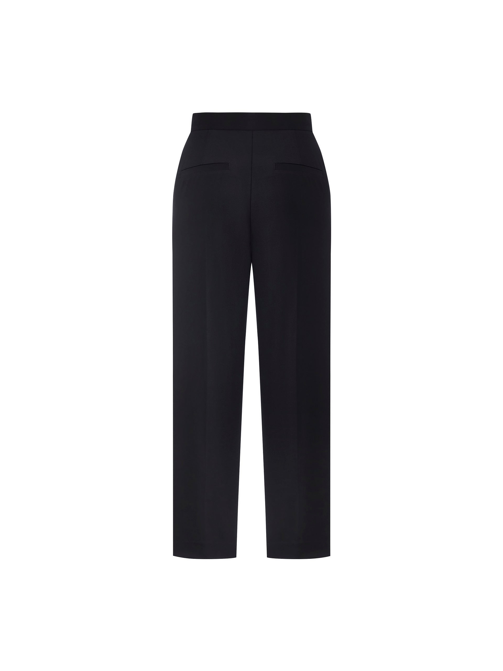 MO&Co. Women's Wool Blend Straight Pants Fitted Classic Black Trending Pants For Women