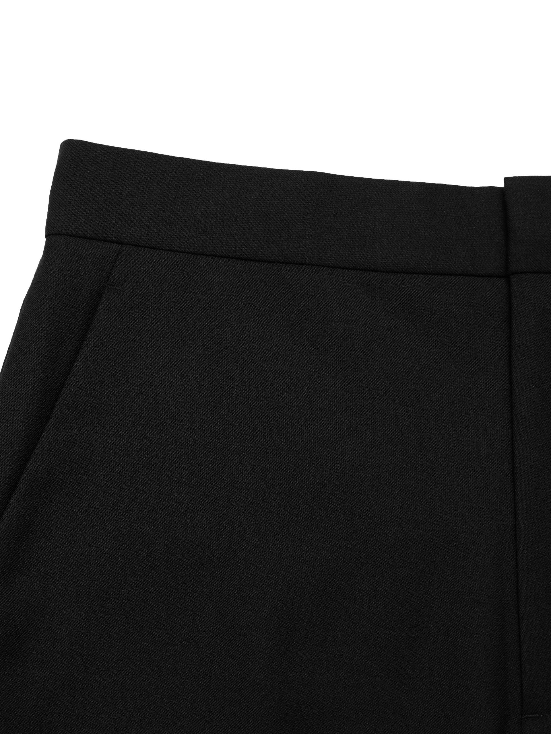 MO&Co. Women's Wool Blend Straight Pants Fitted Classic Black Trending Pants For Women