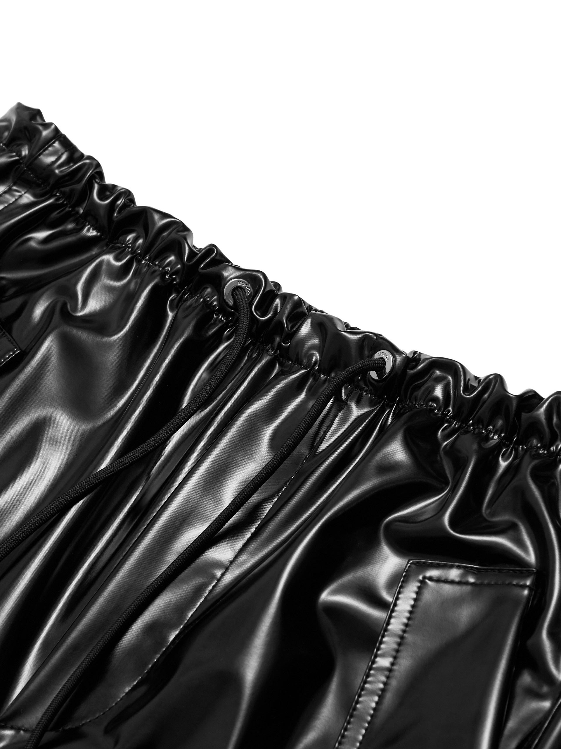 MO&Co.Women's Glossy Faux Leather Pants Loose Cool Trouser Pants For Women