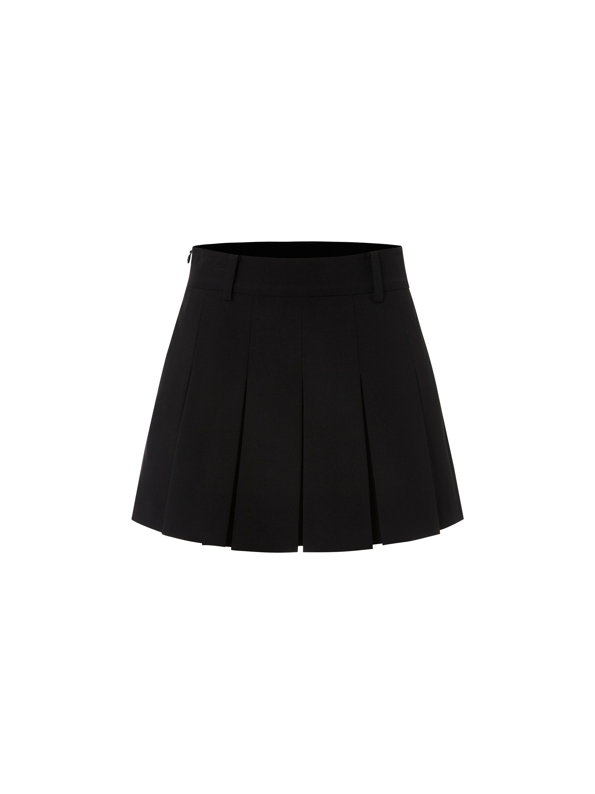 MO&Co. Women's High Waist Pleated Culottes Fitted Chic Little Black Dress