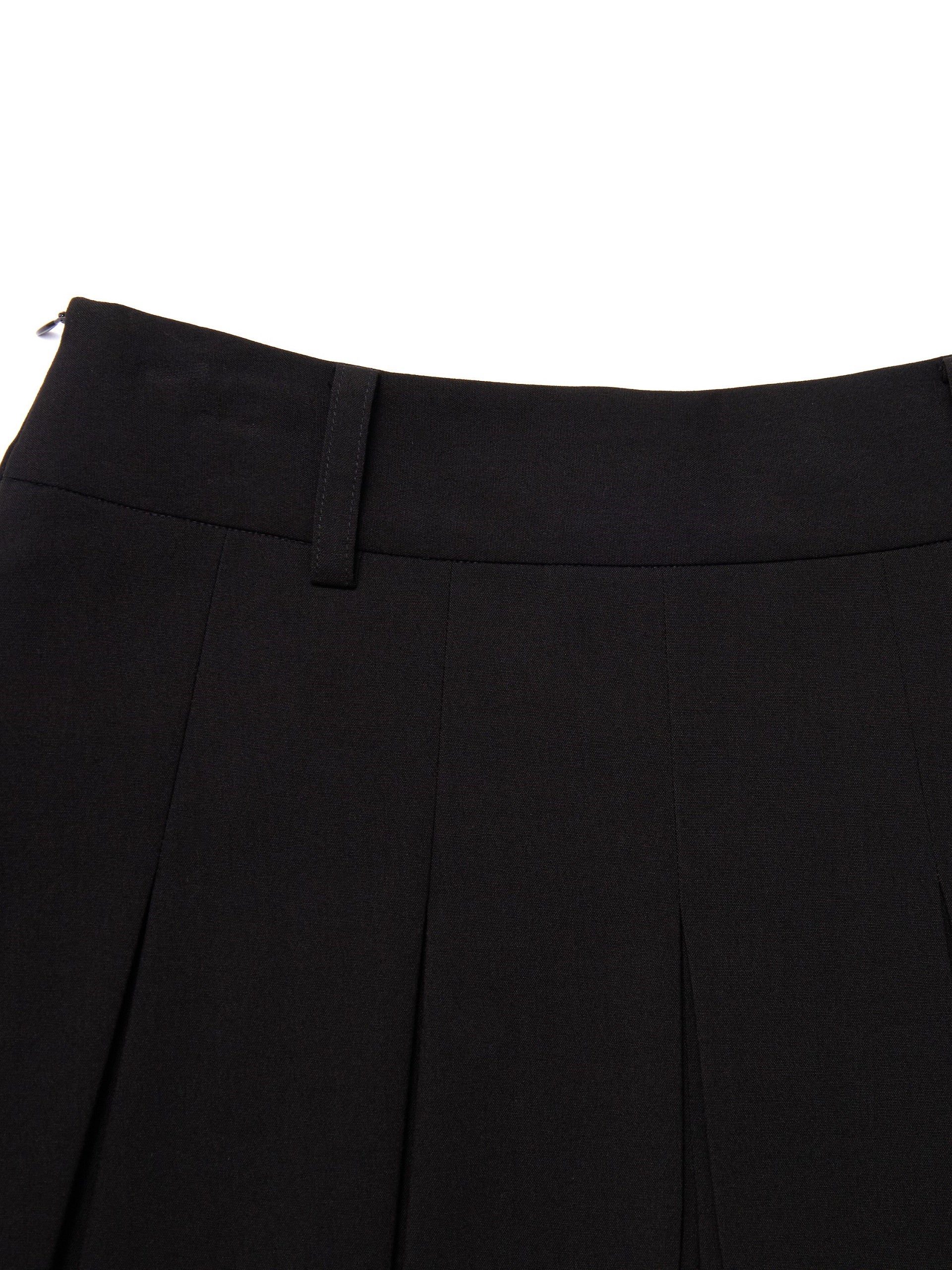 MO&Co. Women's High Waist Pleated Culottes Fitted Chic Little Black Dress