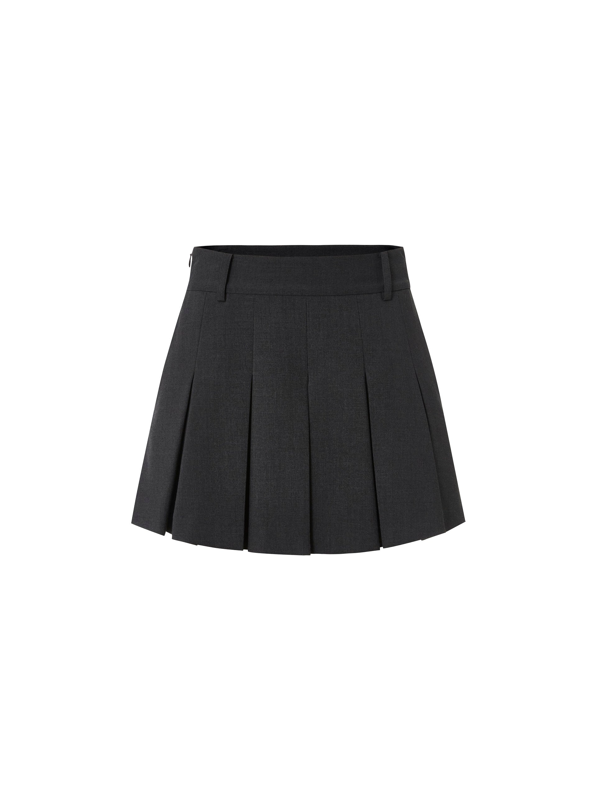 MO&Co. Women's High Waist Pleated Culottes Fitted Chic Little Black Dress