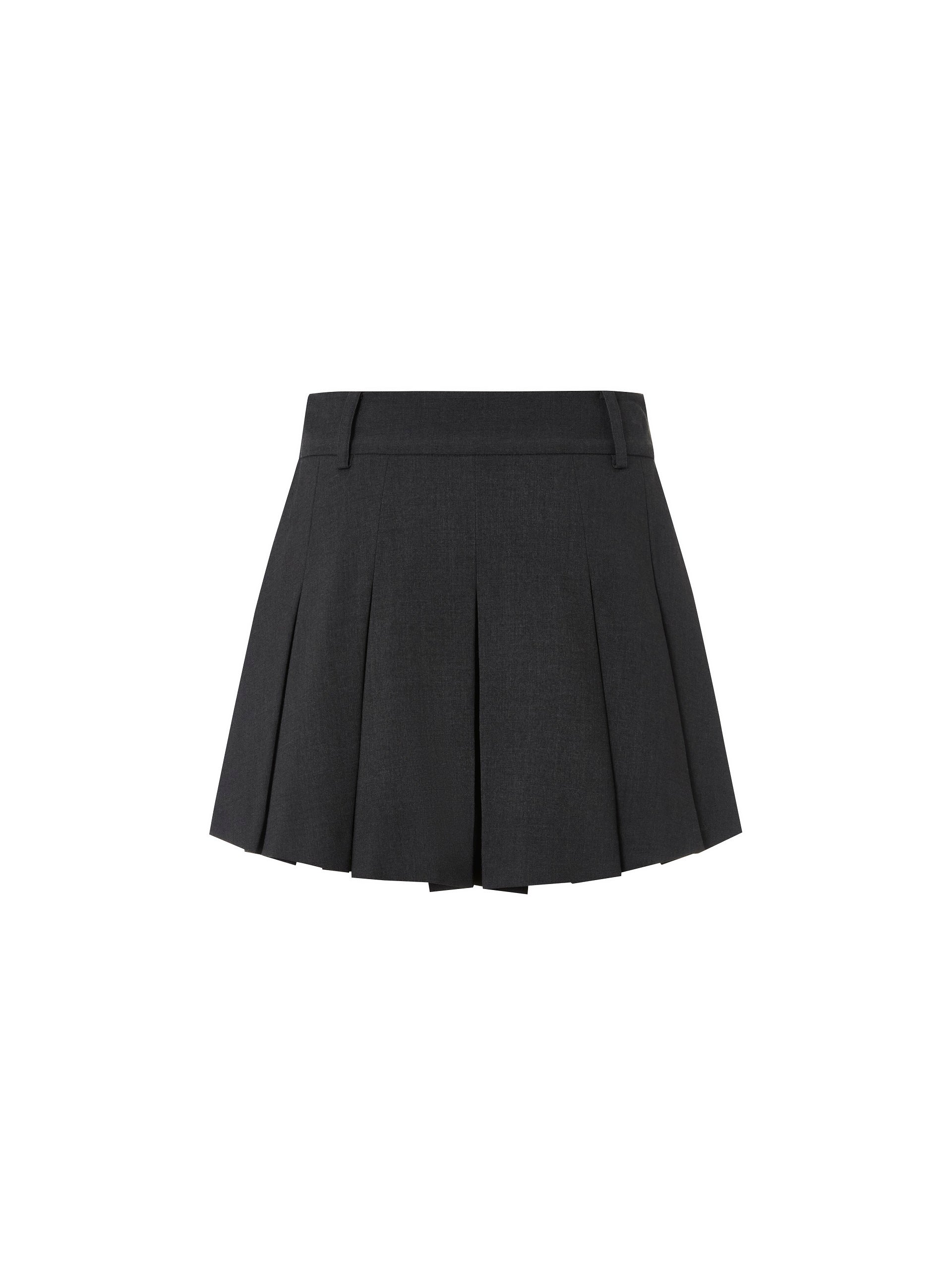 MO&Co. Women's High Waist Pleated Culottes Fitted Chic Little Black Dress