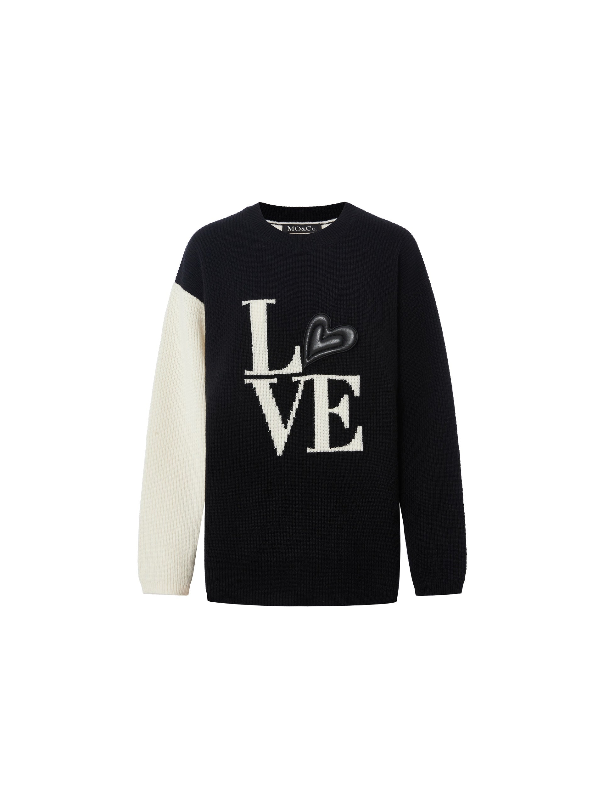 MO&Co. Women's Wool Drop Shoulder Knit Pullover Loose Causal Round Neck Ladies Sweater