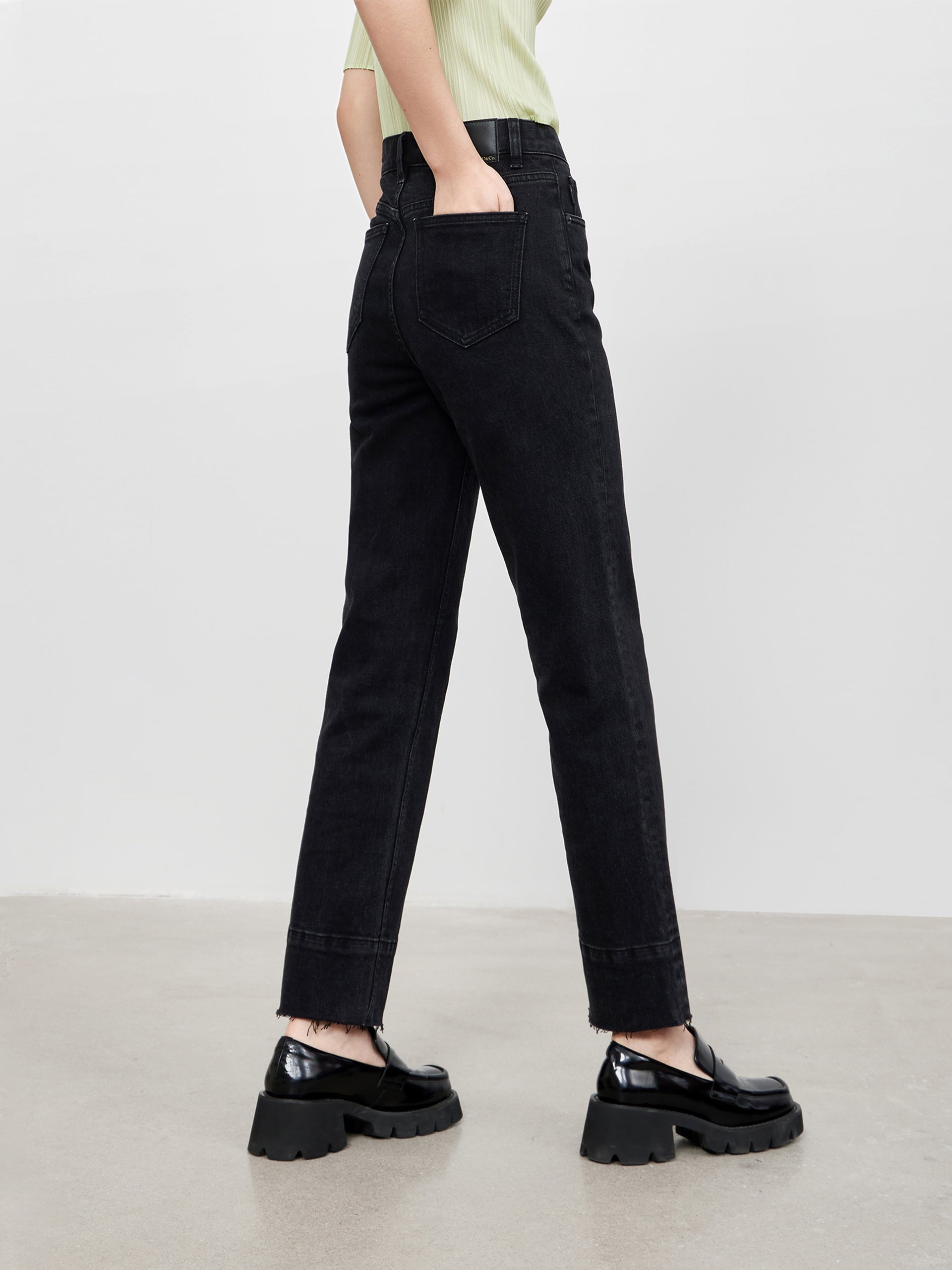 MO&Co.Women's MC Contrast Velvet Jacket Fitted Cool Black Cropped Cardigan