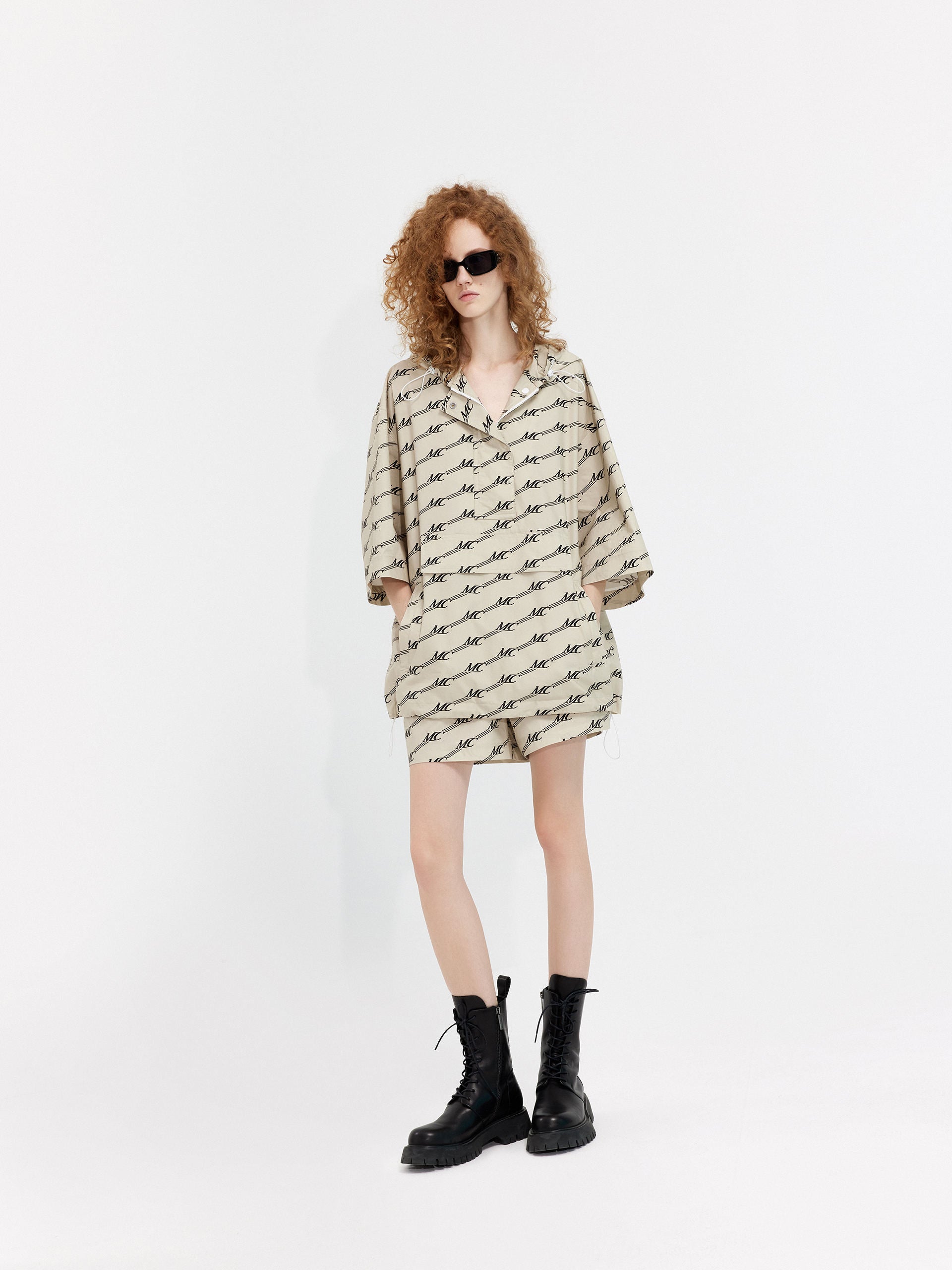 Women's Monogram Print Cotton Shorts