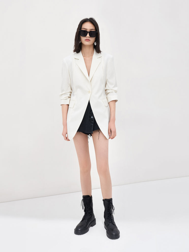 Women's Fitted Tailored White Spring Blazer