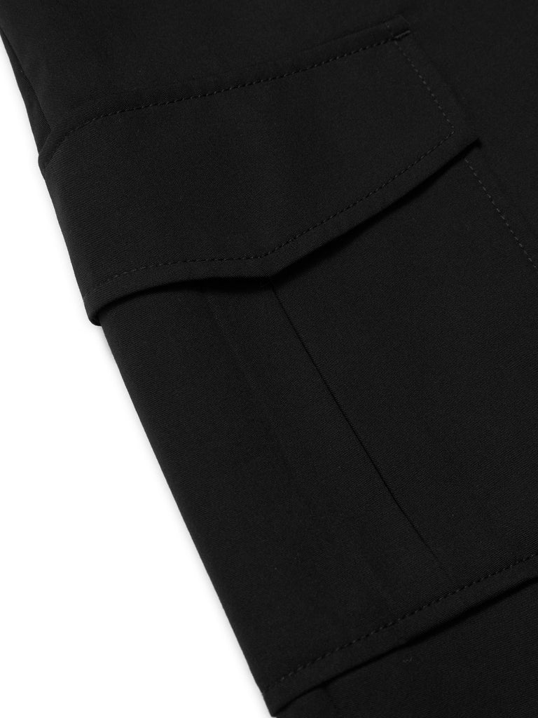 Women's Pocket Detail Overlap A-line Mini Skirt in Black