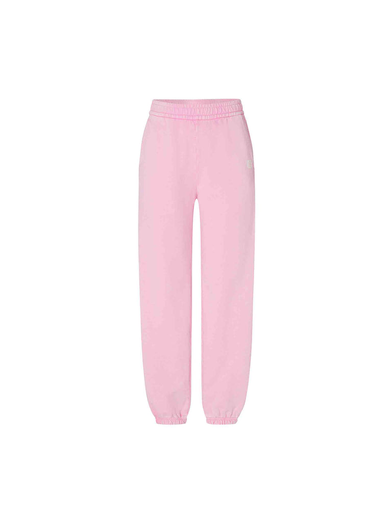 MO&Co. Women's Elastic Detail Cotton Jogger Sweatpants in Pink