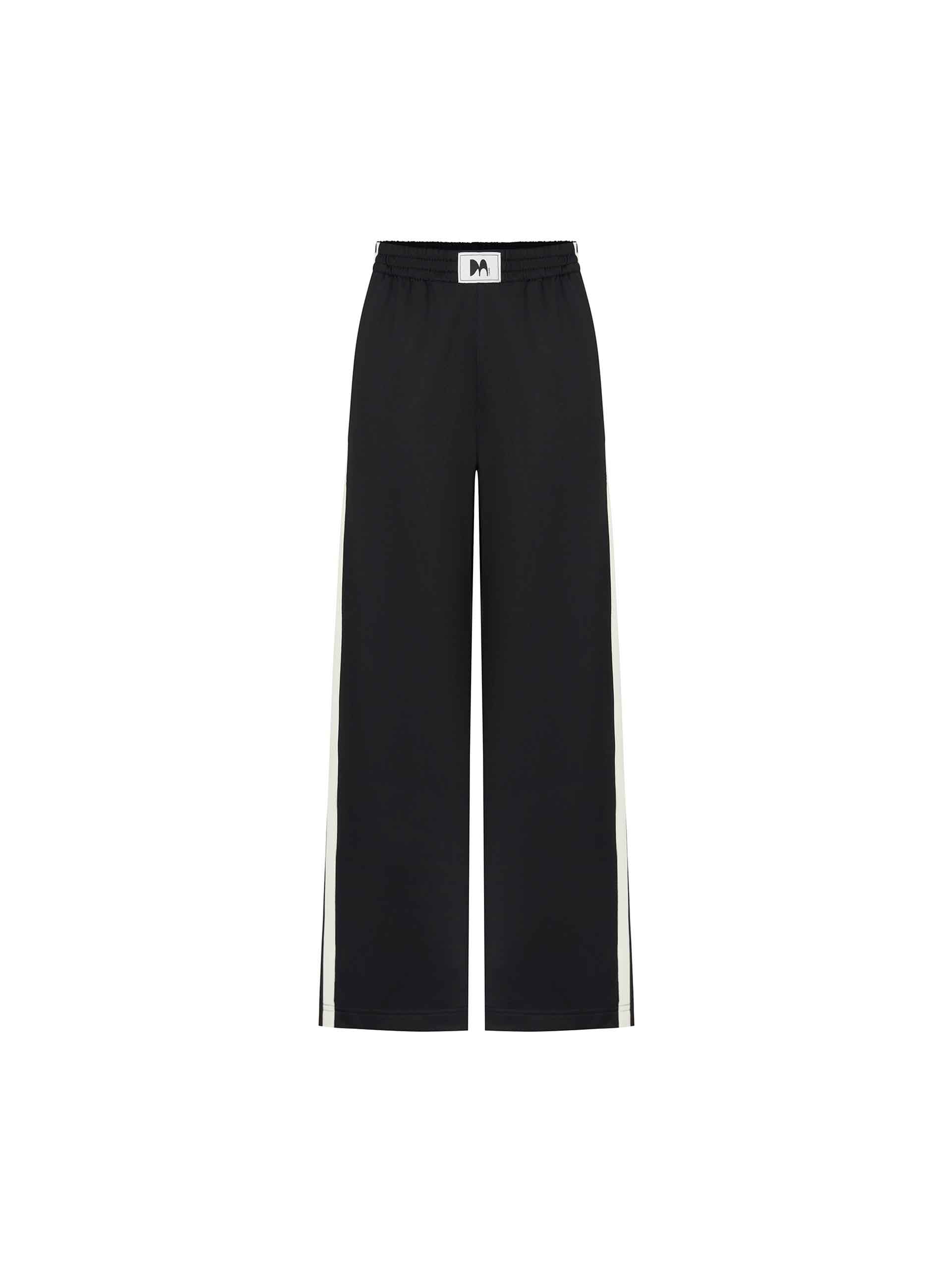 MO&Co. Women's Elasticated Waist Straight Leg Sweatpants Track Pants in Black