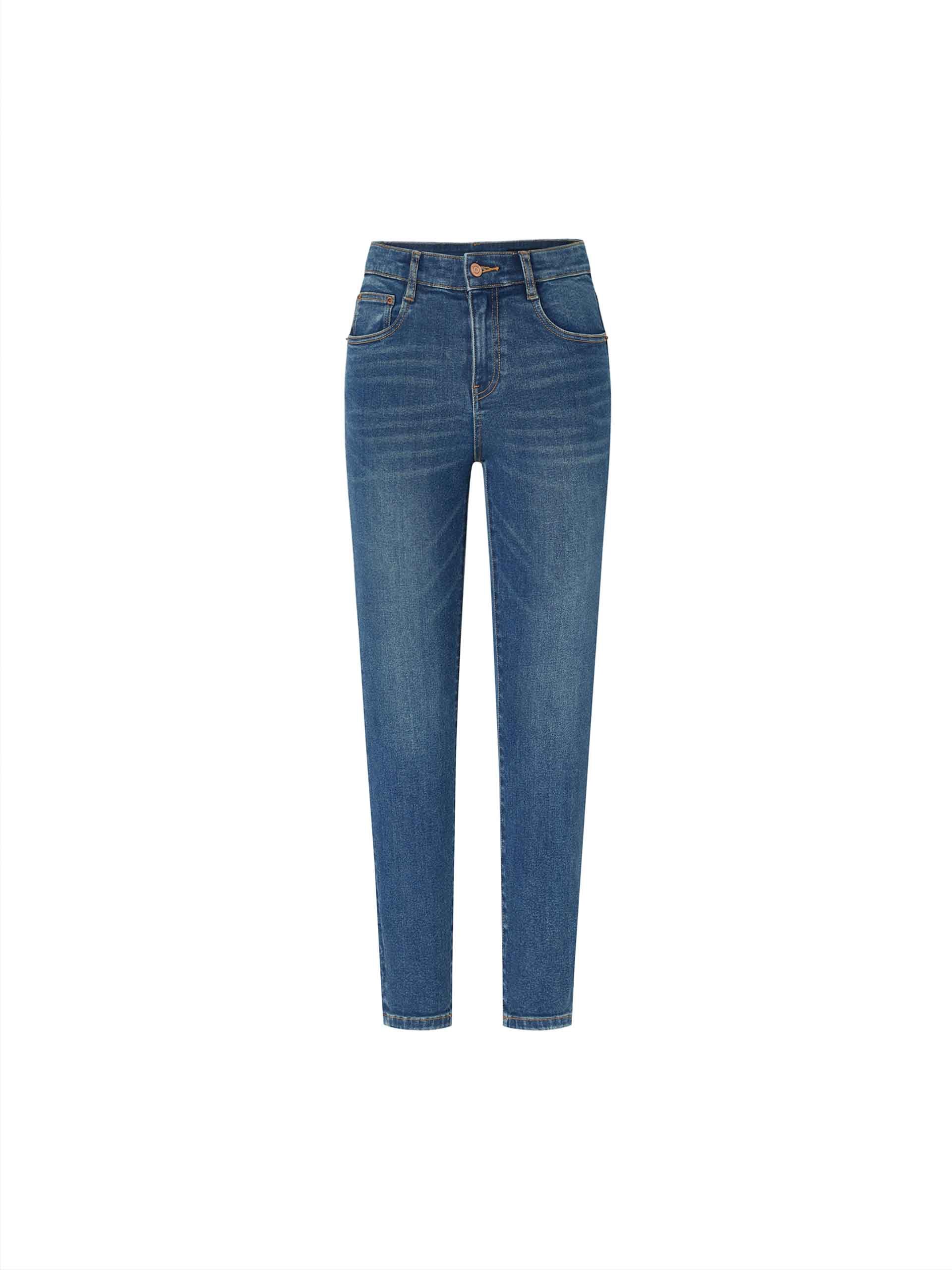 MO&Co. Women's Blue High Rise Skinny Jeans