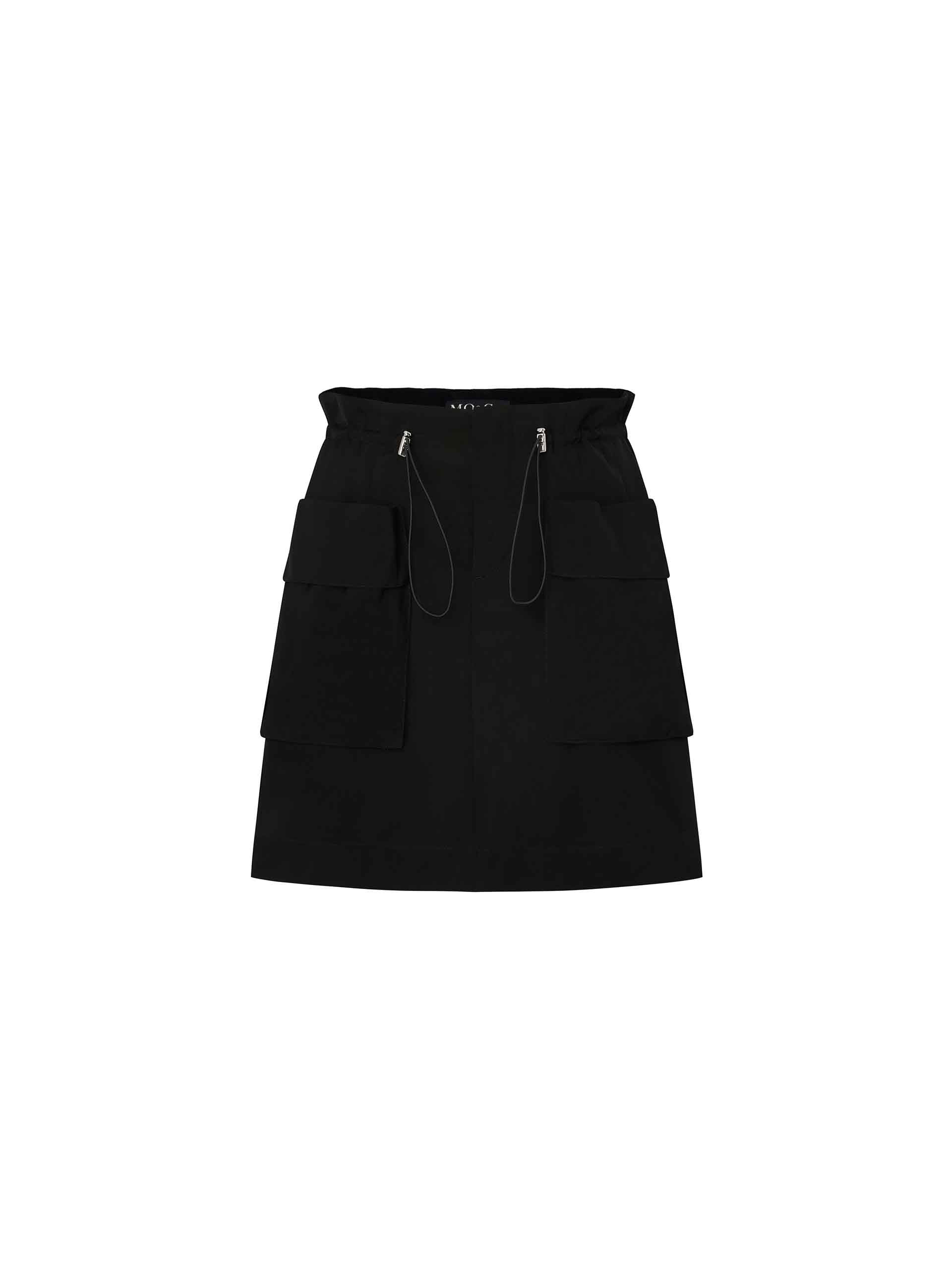 Black Drawstring Cargo Mini Skirt is ideal for everyday wear. It features a mini length, adjustable drawstring waist and front cargo pockets, perfect for your convenience.