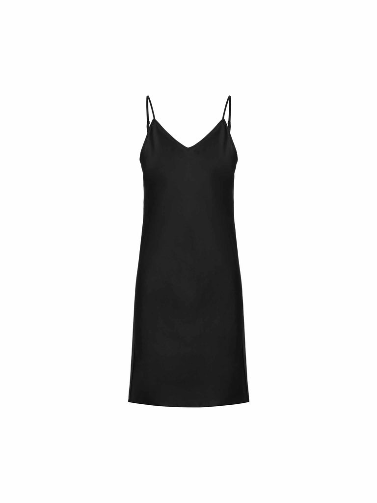 MO&Co. Women's Frill Detail Printed Dress in Black