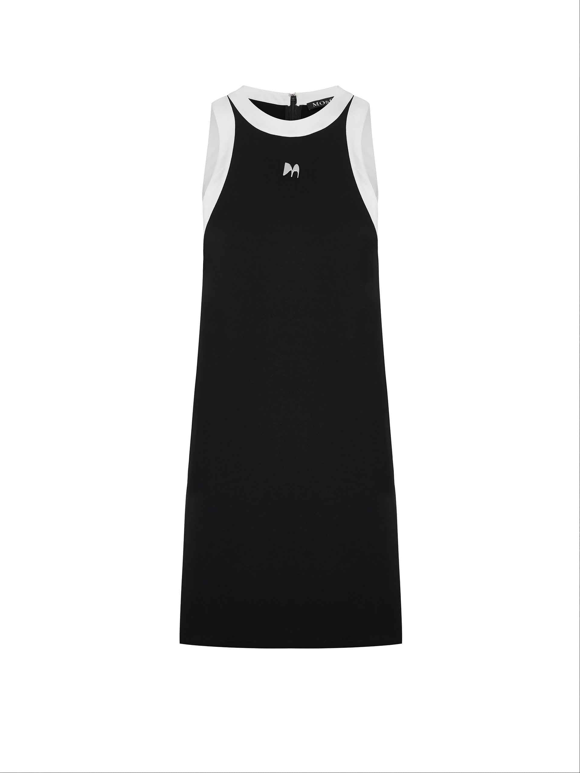 MO&Co. Women's Contrasting Trim Mini Dress, crafted from an acetate blend material. Its A-line tank dress, side pockets and contrasting trim accents flatter the silhouette and provide a perfect look for any occasion.