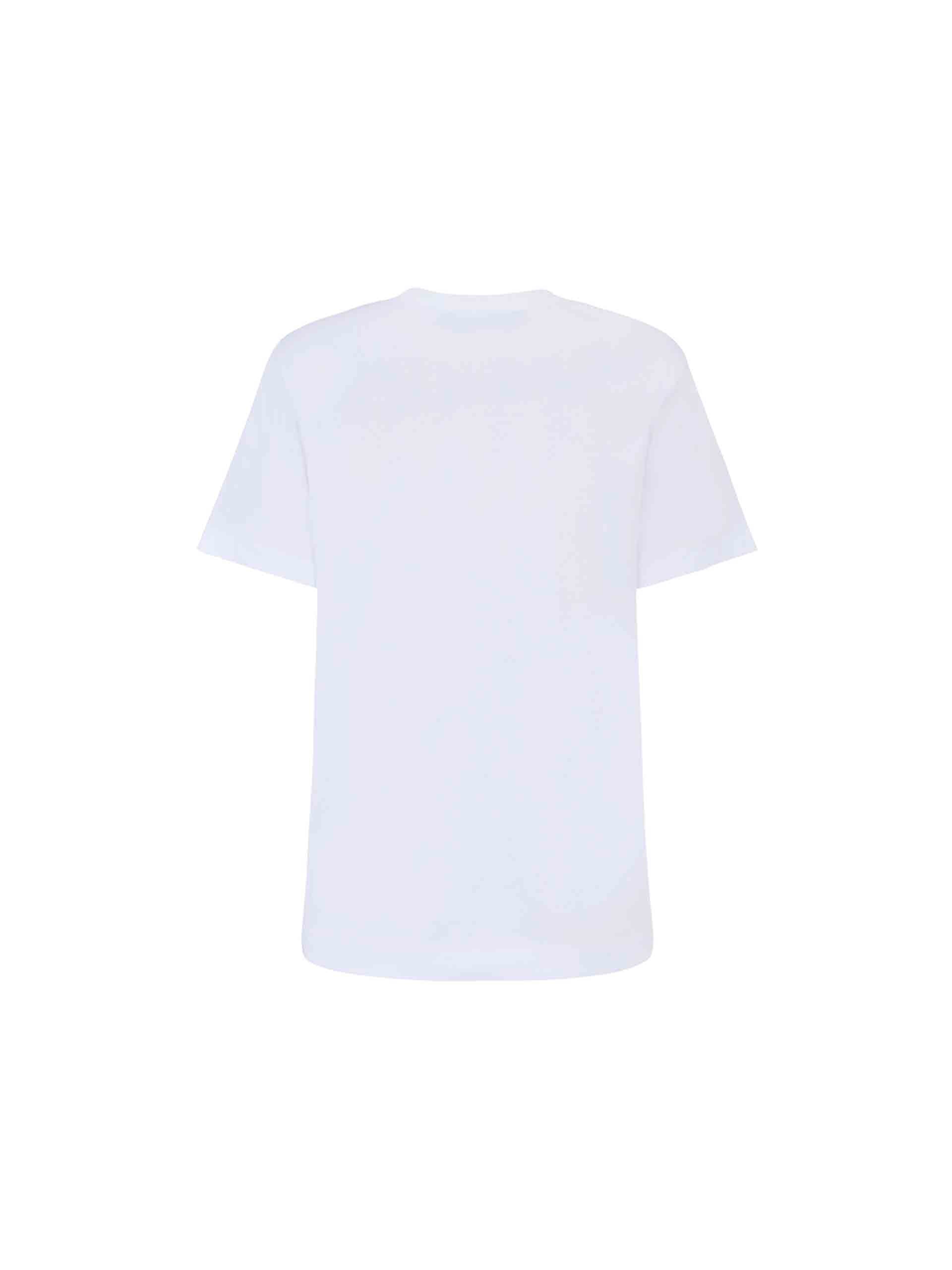 MO&Co. Women's Bowknot Pattern Cotton Blend Lightweight T-Shirt in White features a crew neckline regular fit design and a stylish front bowknot pattern print.