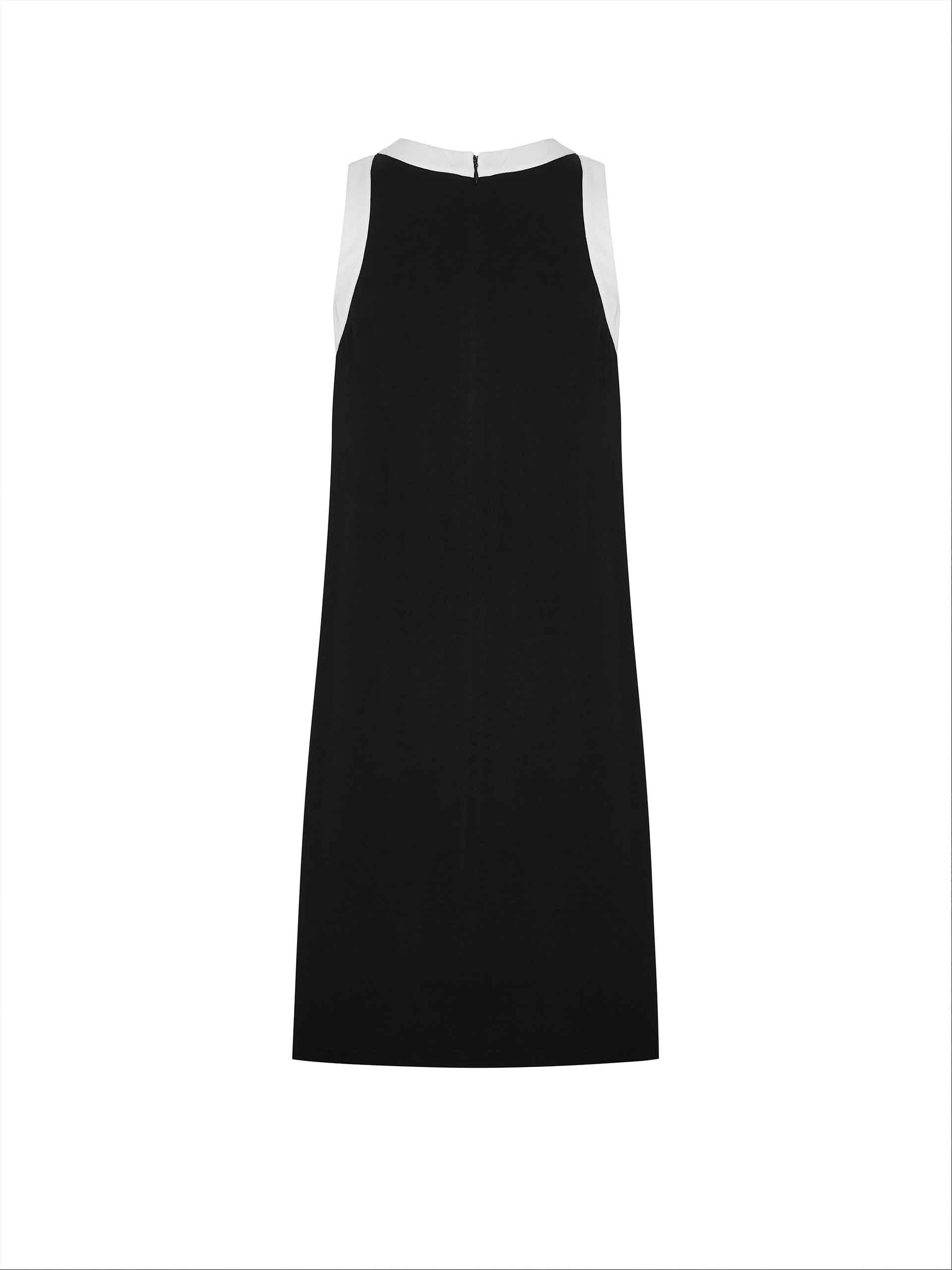 MO&Co. Women's Contrasting Trim Mini Dress, crafted from an acetate blend material. Its A-line tank dress, side pockets and contrasting trim accents flatter the silhouette and provide a perfect look for any occasion.