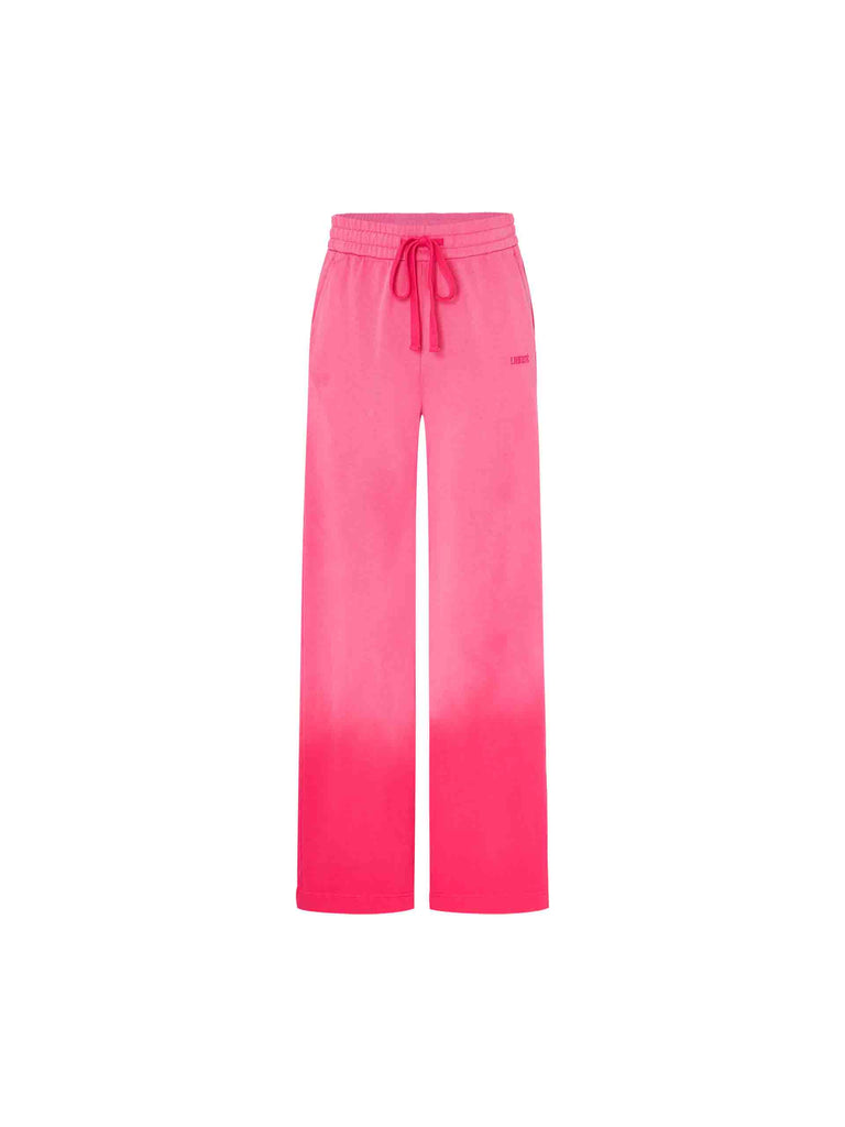 MO&Co. Women's Retro Drawstring Waist Causal Sweatpants with Dip Dye in Pink