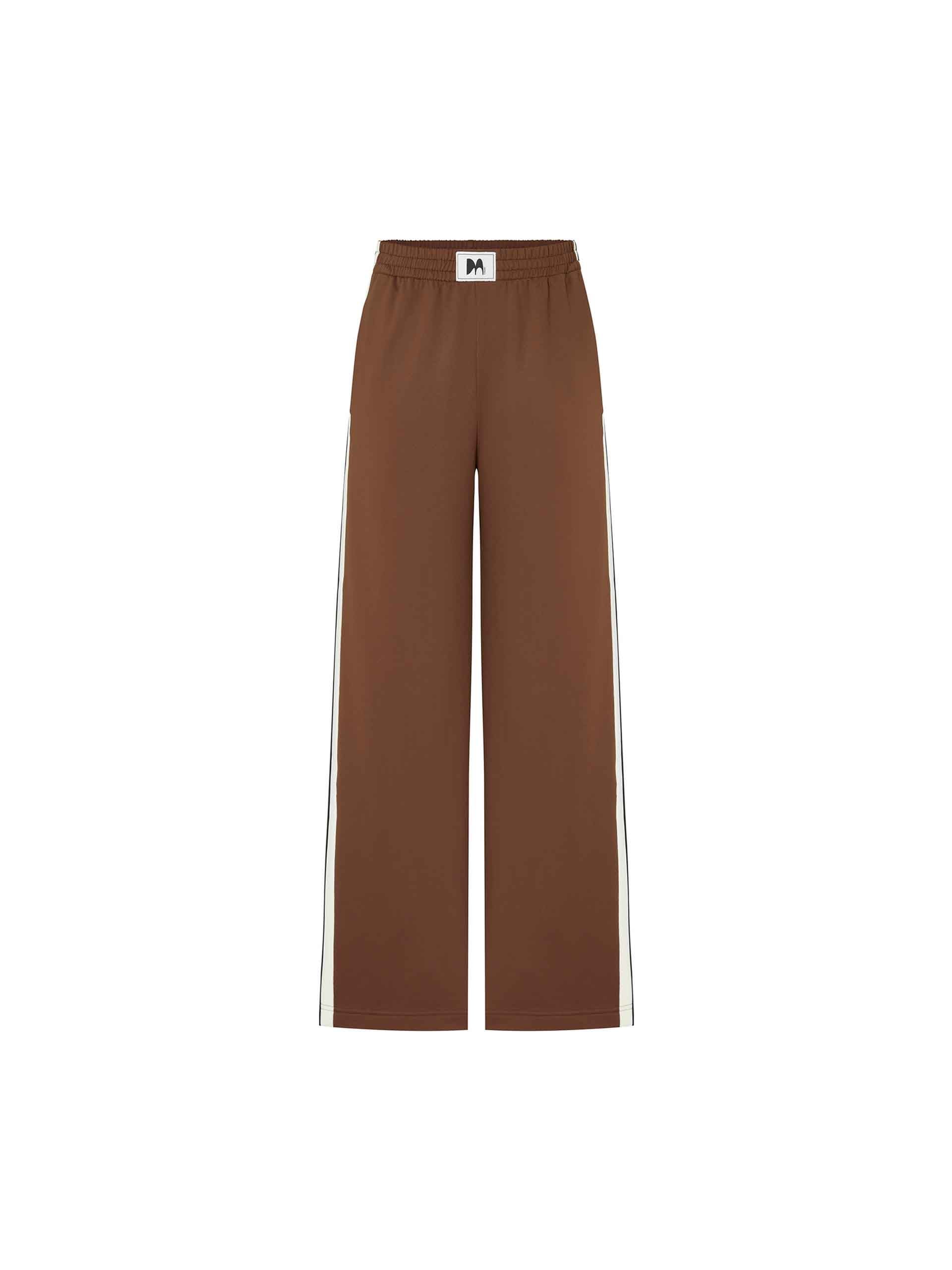 MO&Co. Women's Elasticated Waist Straight Leg Sweatpants Track Pants in Brown