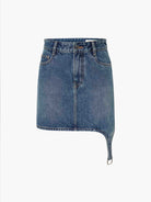 MO&Co. X Coperni Collection | Women's Asymmetric Denim Mini Skirt in Blue