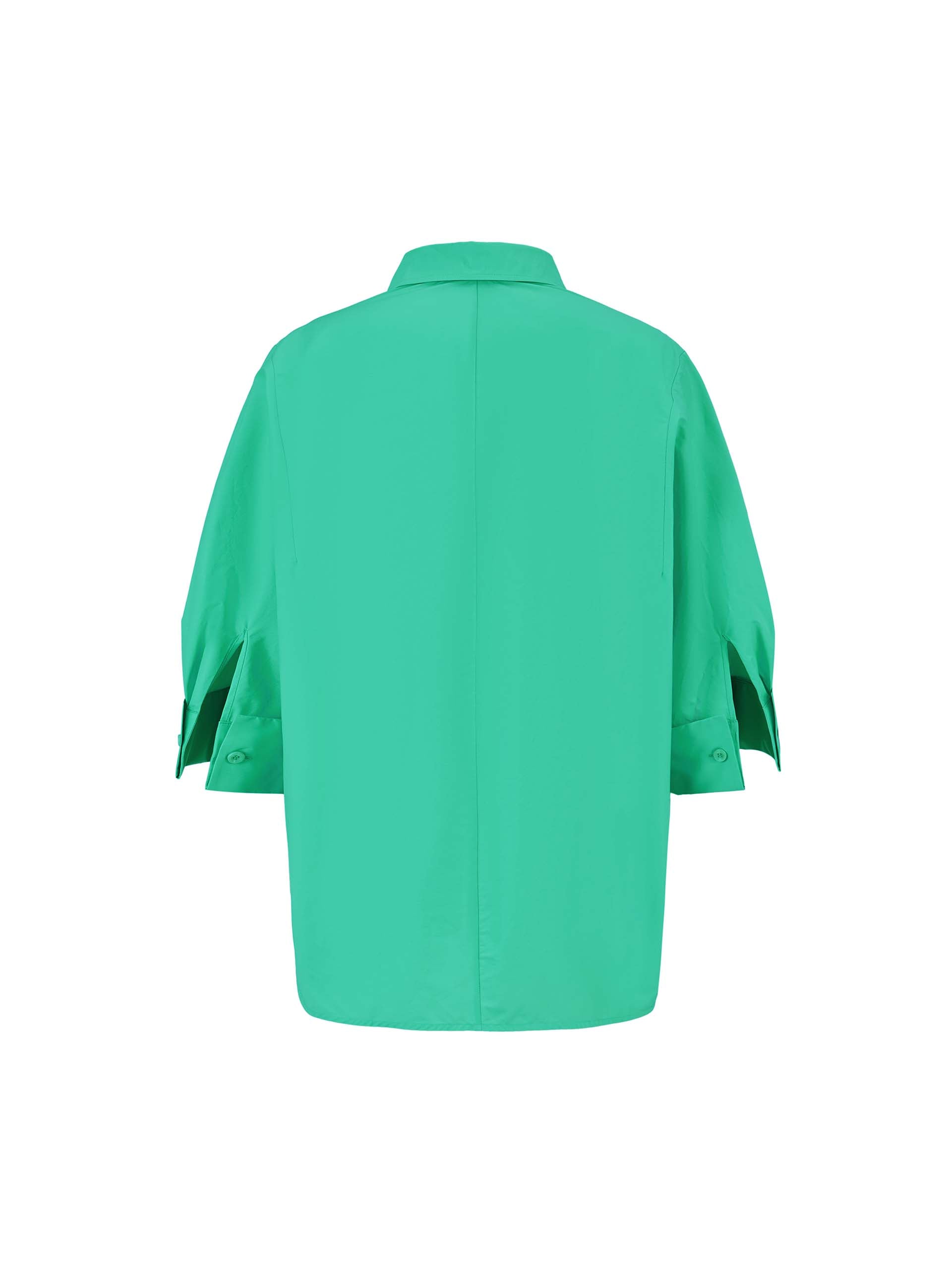 MO&Co. Women's Loose-fit Cotton Blend 3/4 Sleeves Shirt in Green