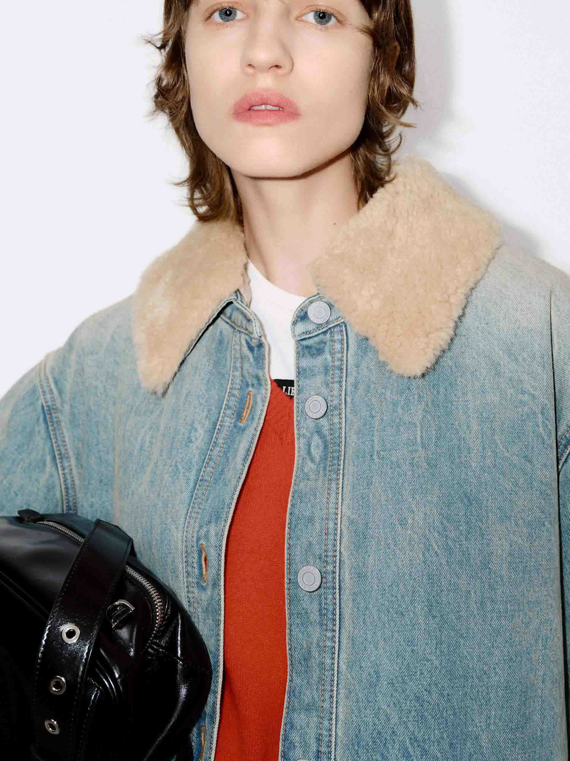 MO&Co. Women's Quilted Denim Jacket