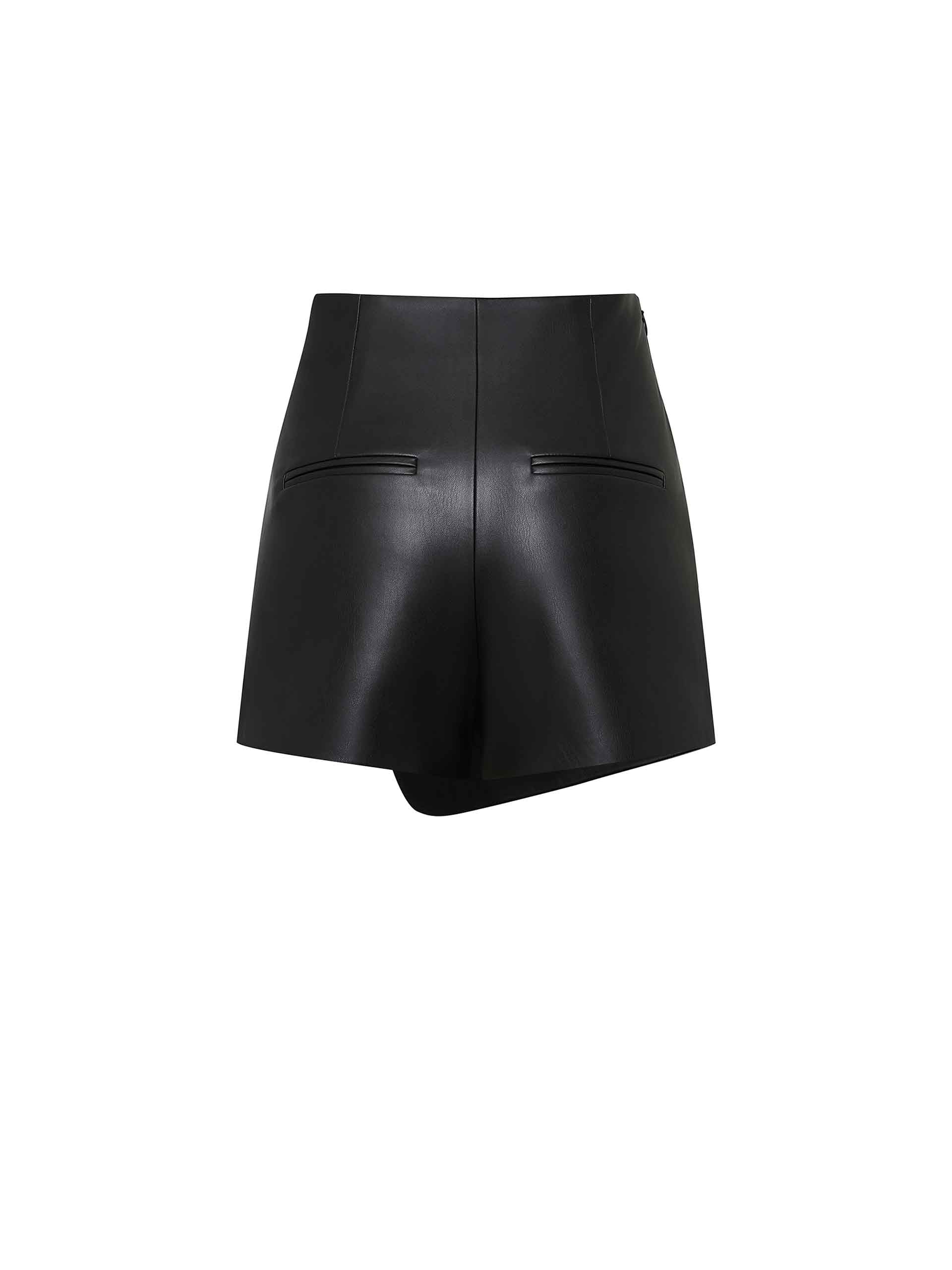 MO&Co. Women's Black Wrap Faux Leather Shorts