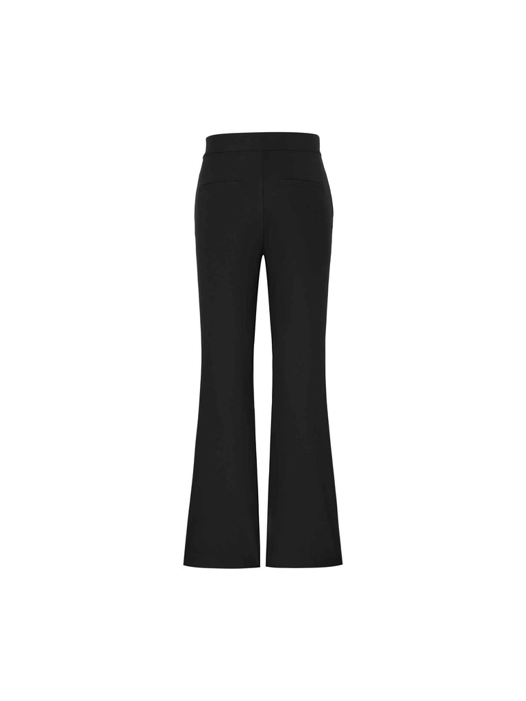 MO&Co. Women's Straight Leg Flared Suit Pants Black with Stretchy