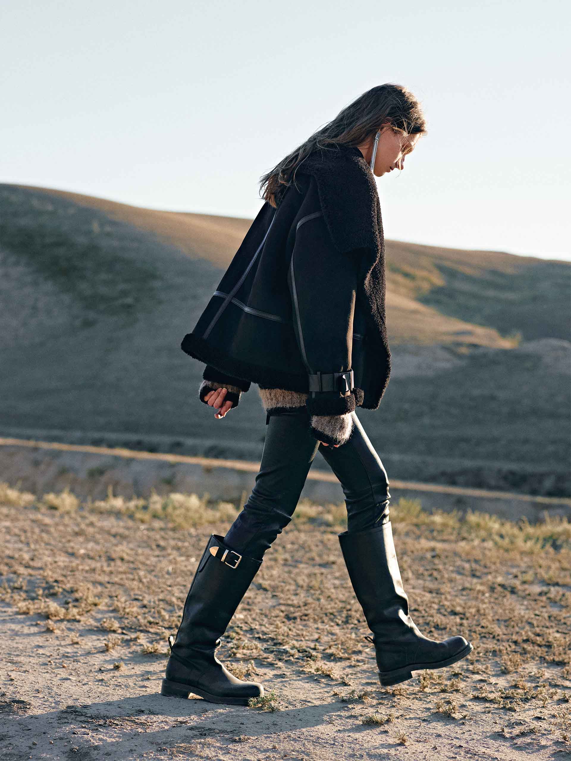 MO&Co. Women's Faux Suede Buckle Jacket