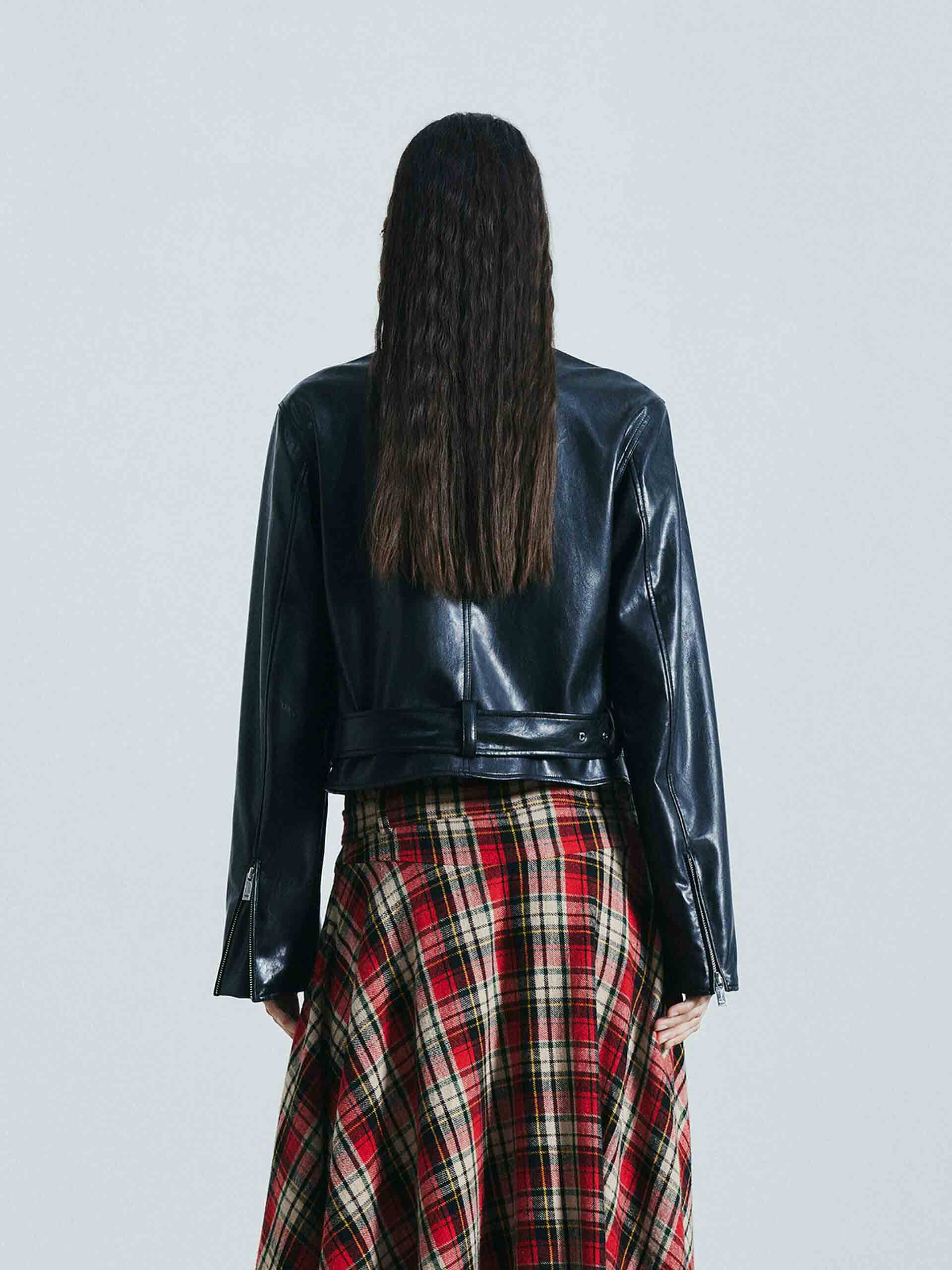 MO&Co. Women's Faux Leather Moto Jacket