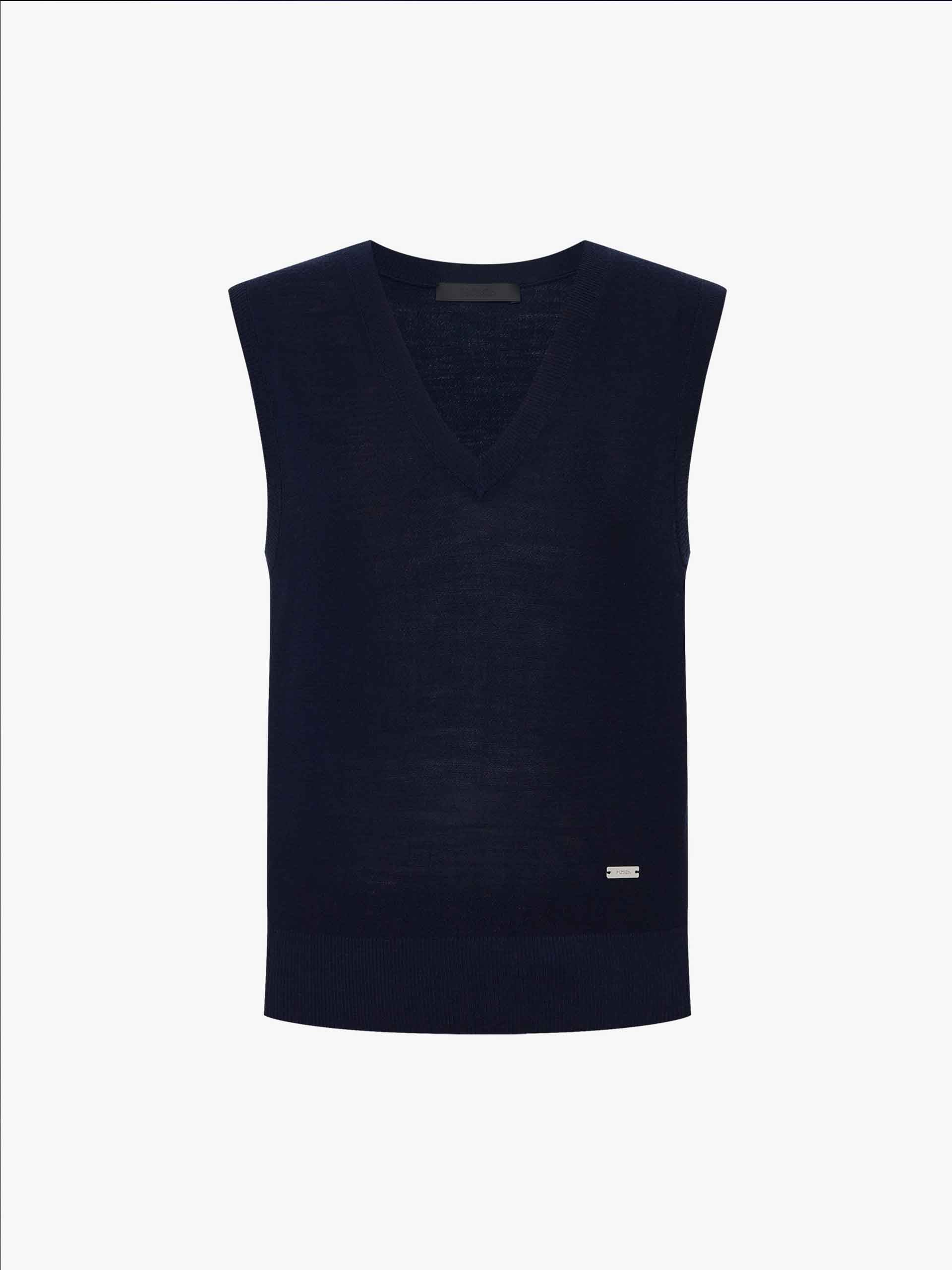 MO&Co. Women's V-neck Wool Knit Vest
